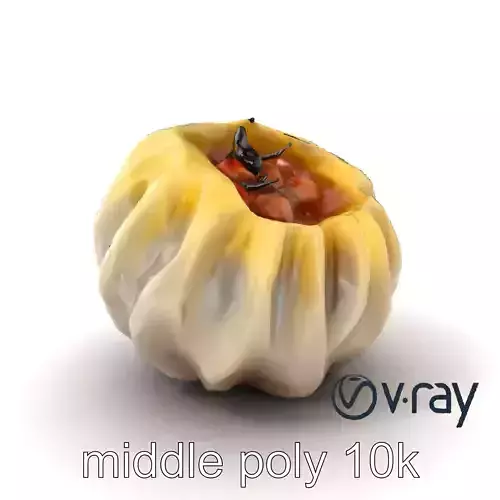 Seashell Pelmeni Geometric Food Model Pack Low-poly 3D model