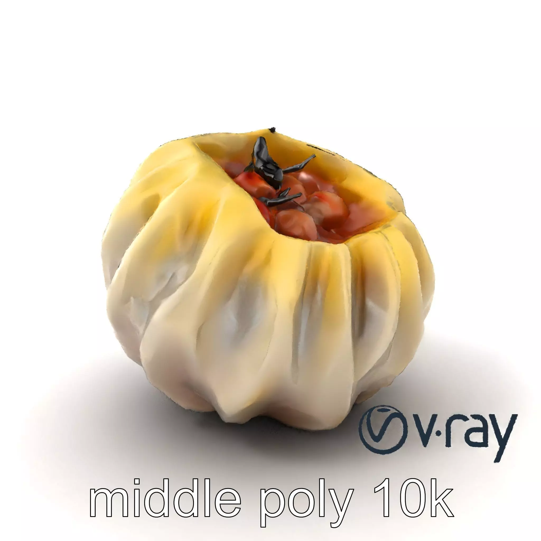 Seashell Pelmeni Geometric Food Model Pack Low-poly 3D model_0