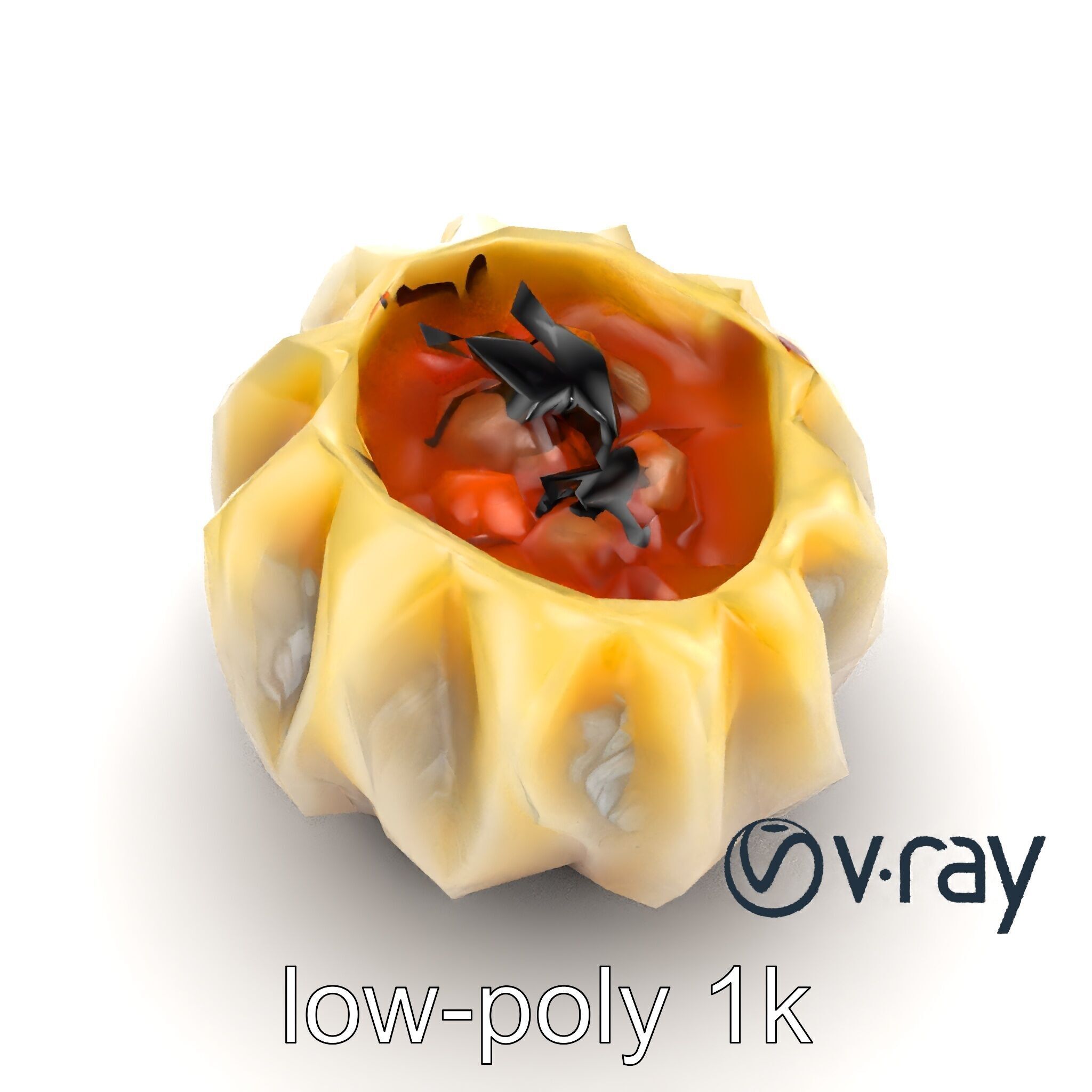 Seashell Pelmeni Geometric Food Model Pack Low-poly 3D model_23