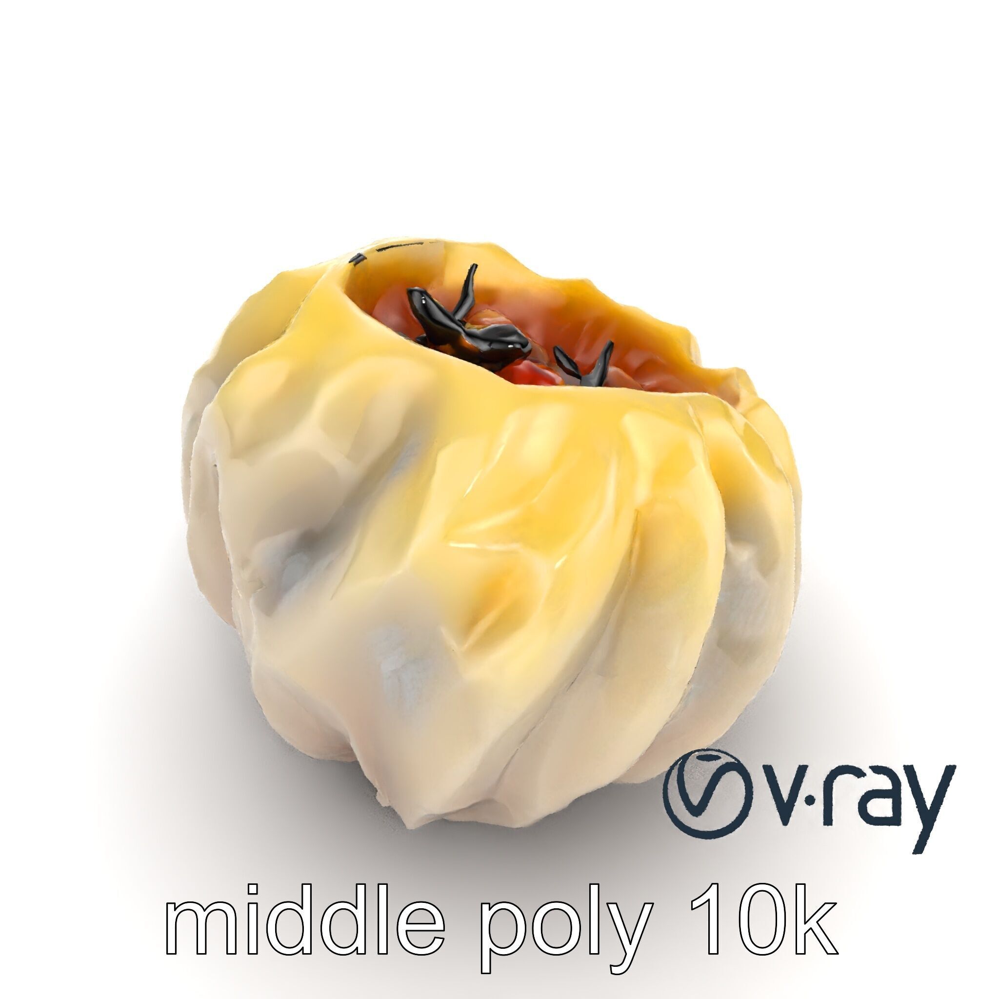 Seashell Pelmeni Geometric Food Model Pack Low-poly 3D model_13