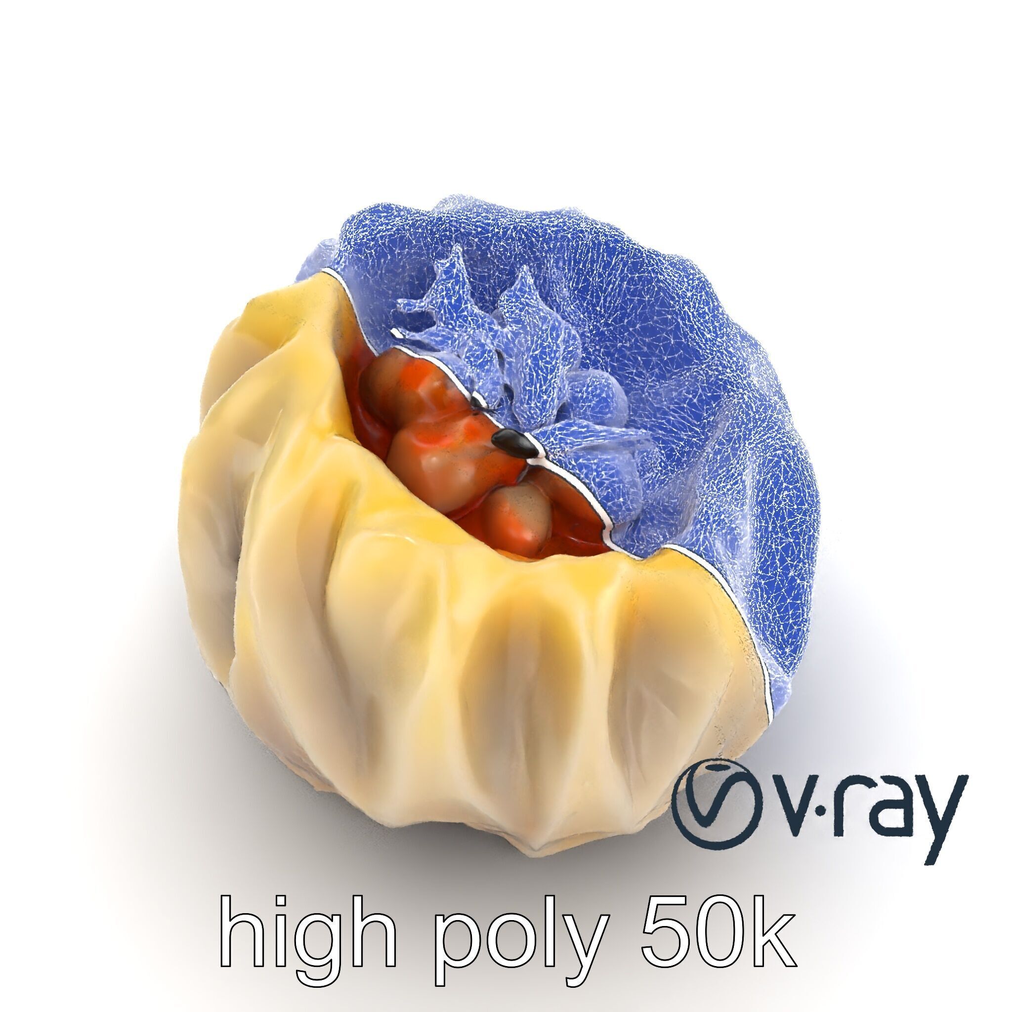 Seashell Pelmeni Geometric Food Model Pack Low-poly 3D model_21