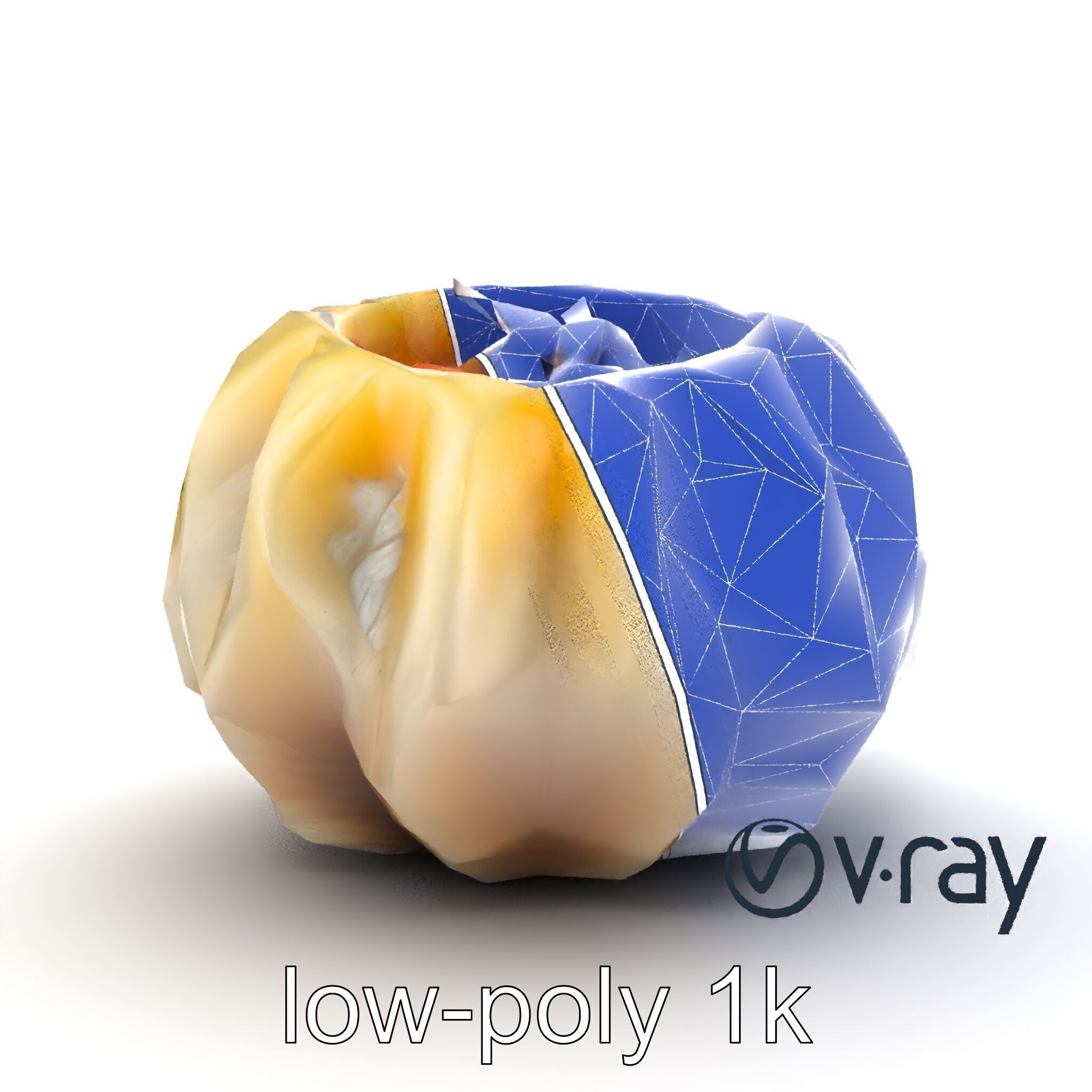 Seashell Pelmeni Geometric Food Model Pack Low-poly 3D model_17