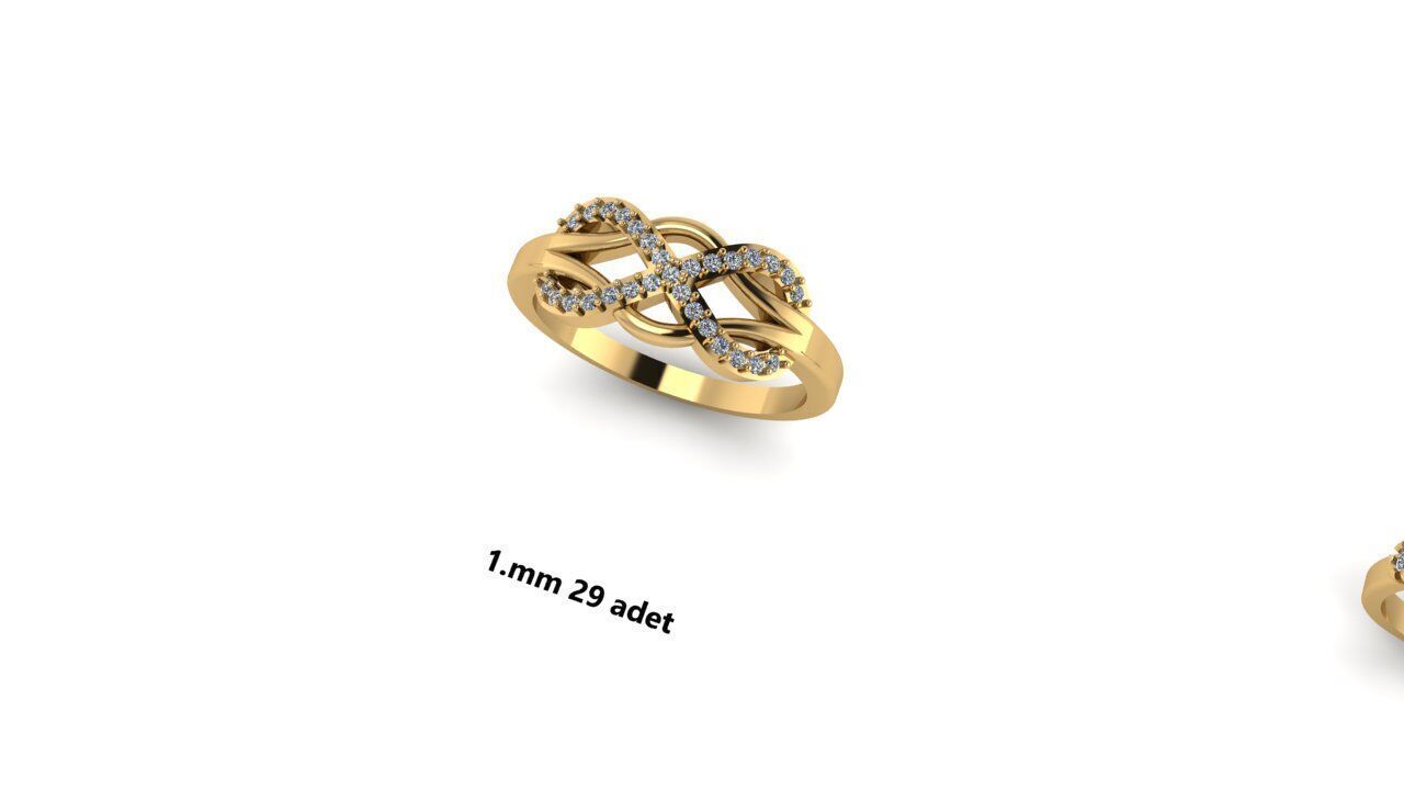 Ring diamond  3D print model_40