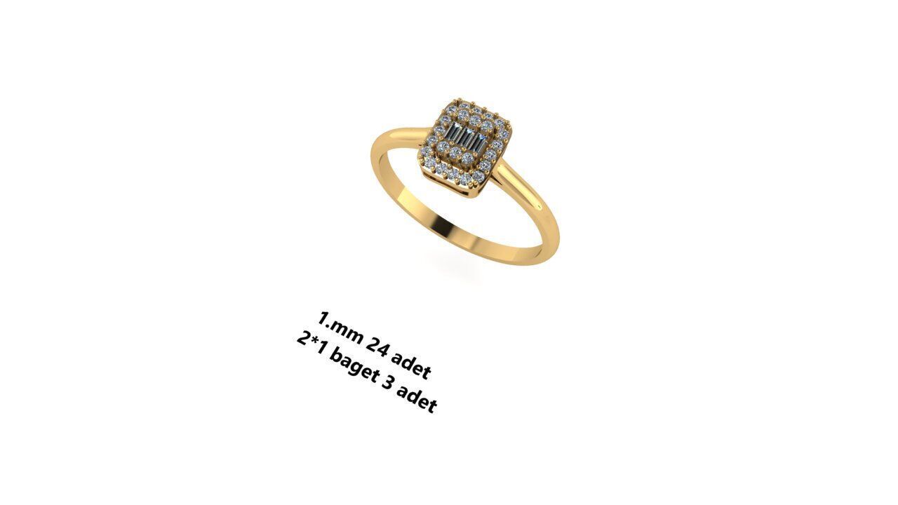 Ring diamond  3D print model_25