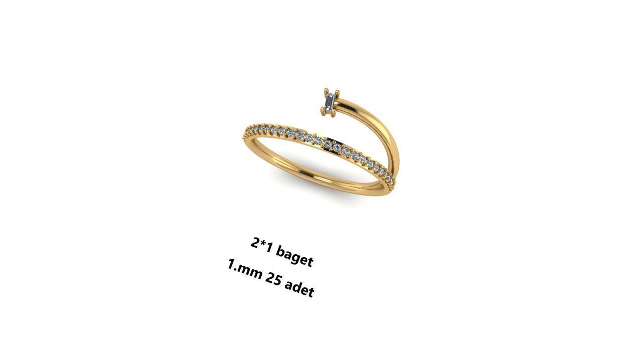 Ring diamond  3D print model_13