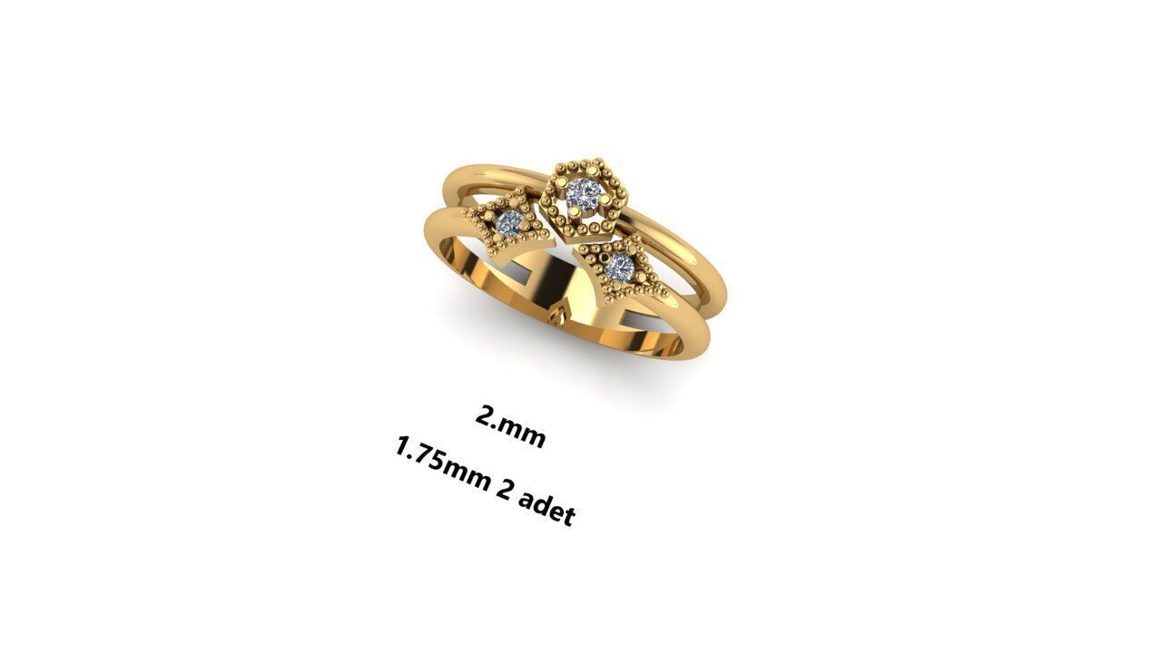 Ring diamond  3D print model_19