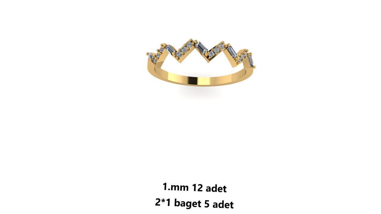 Ring diamond  3D print model_8