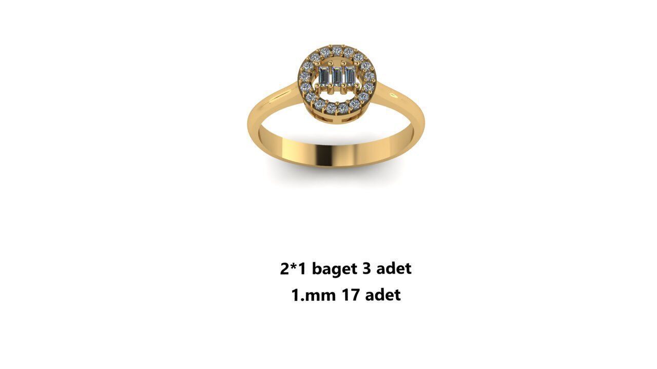 Ring diamond  3D print model_34