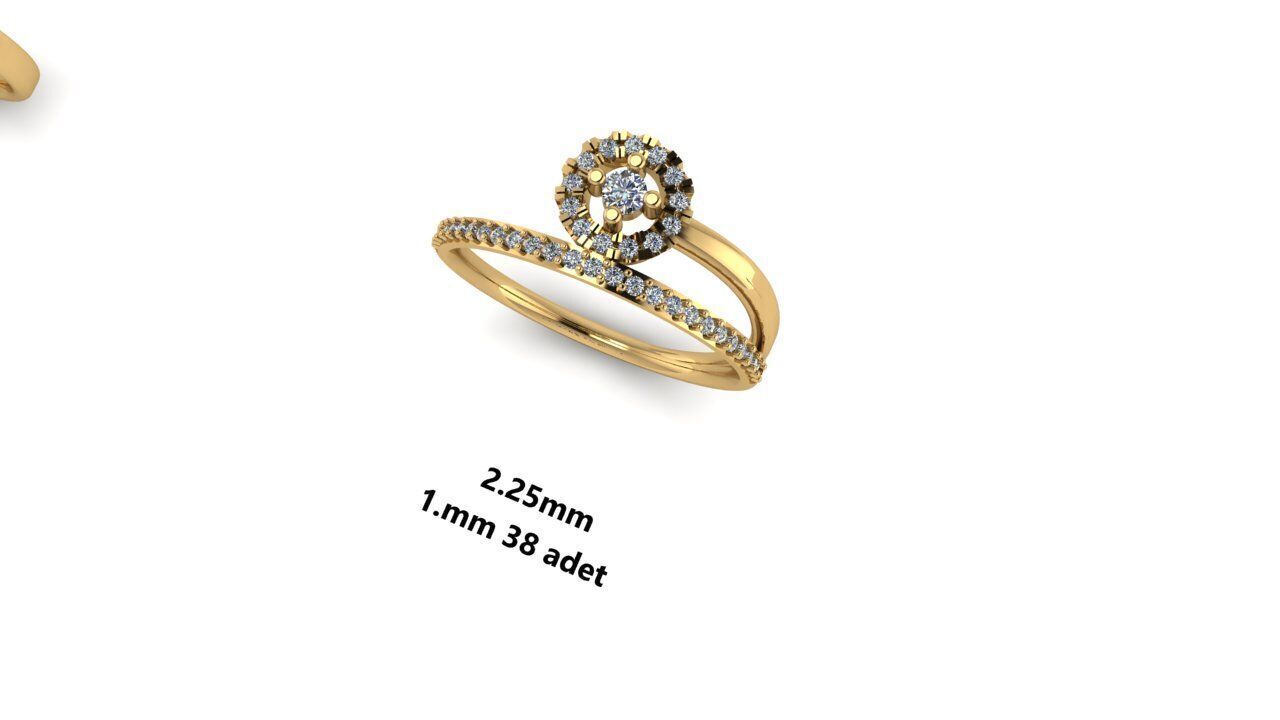 Ring diamond  3D print model_42