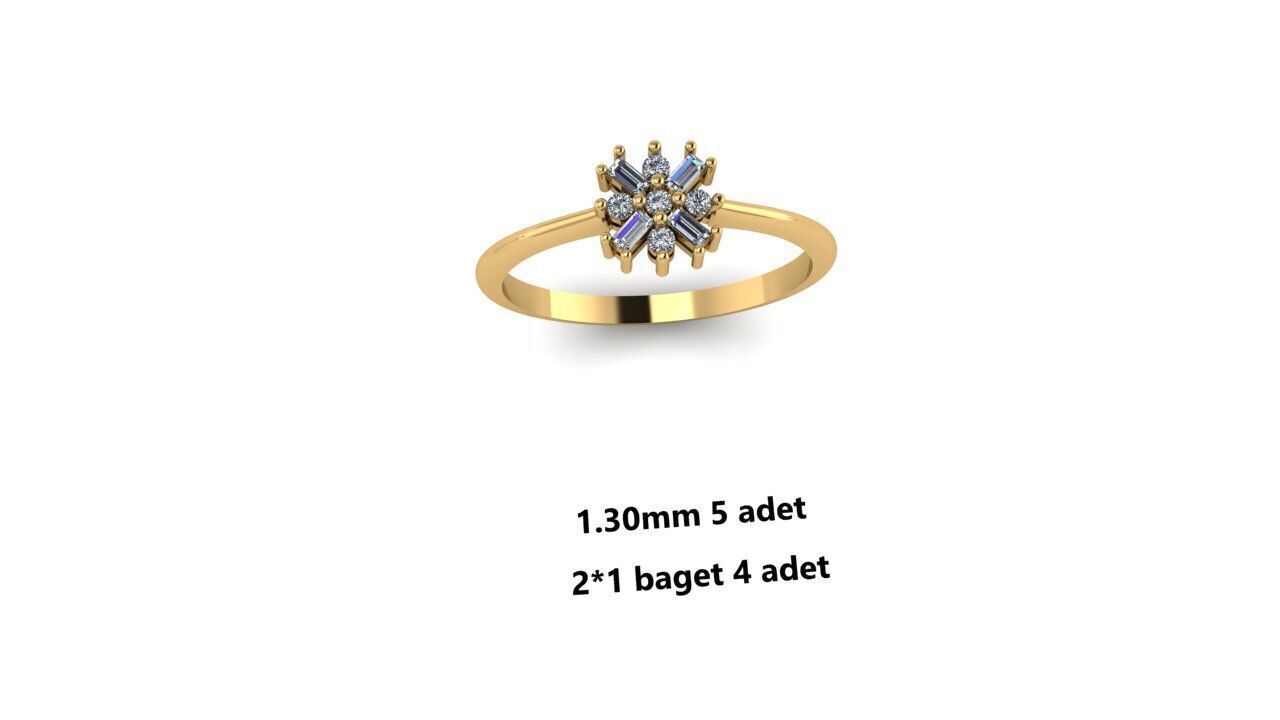 Ring diamond  3D print model_38
