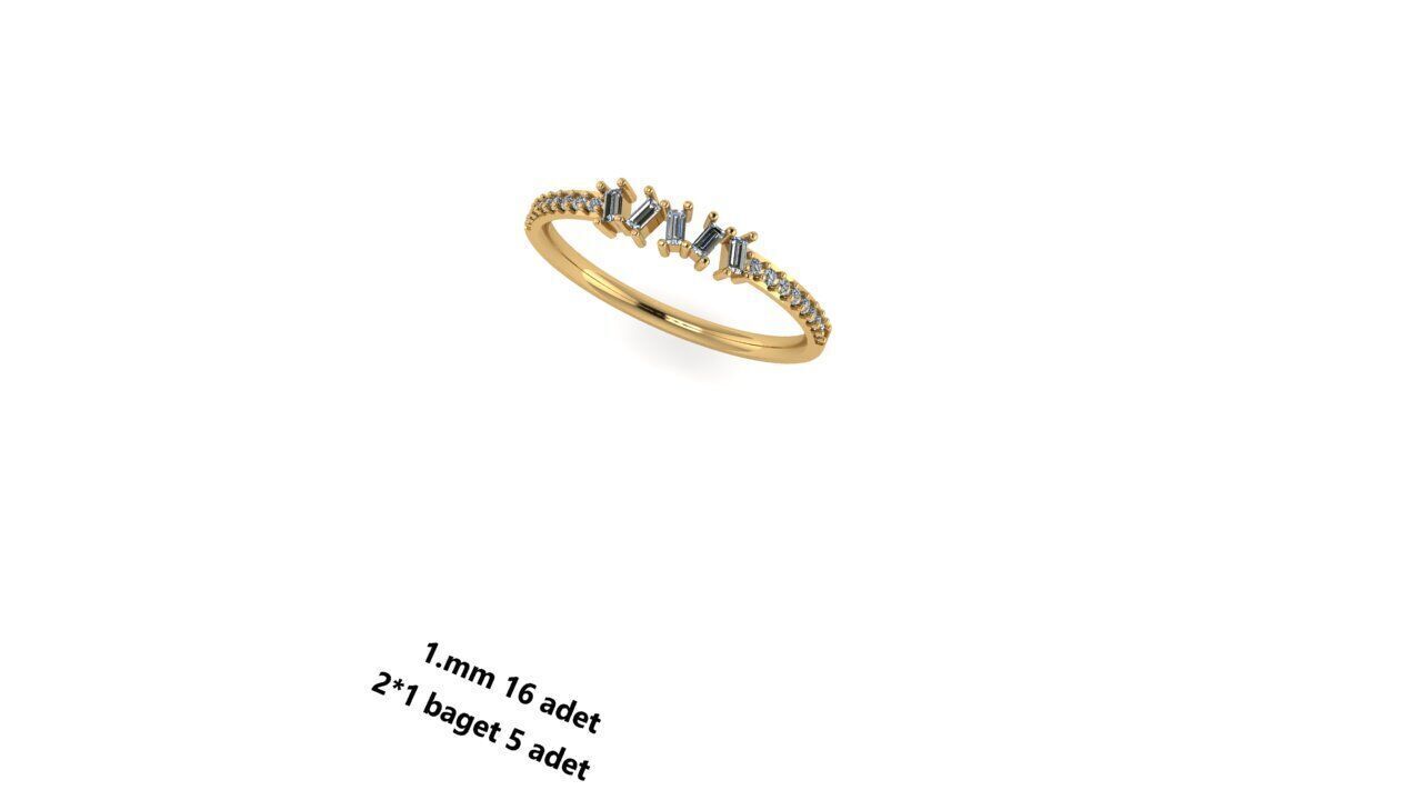 Ring diamond  3D print model_7