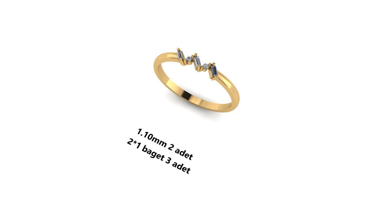 Ring diamond  3D print model_14