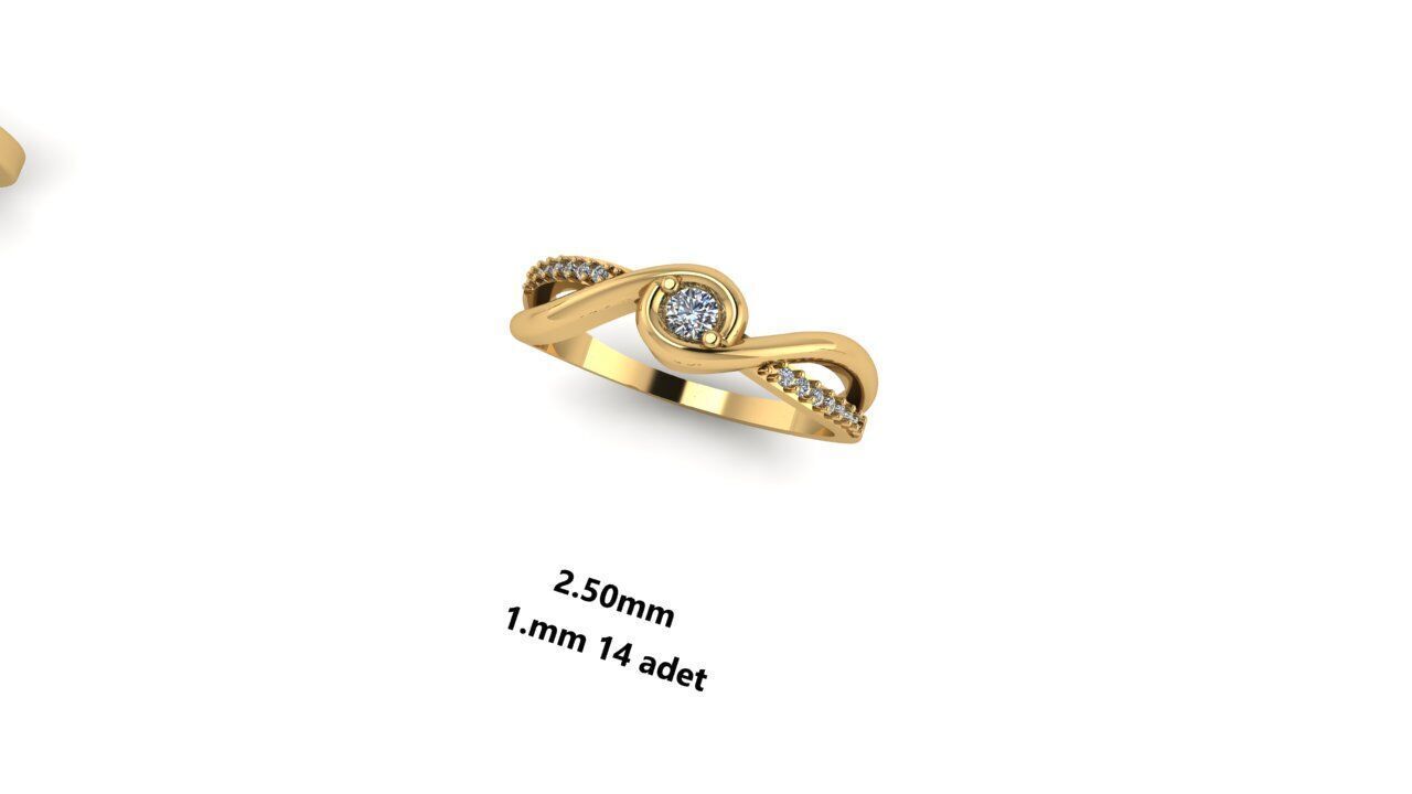 Ring diamond  3D print model_41