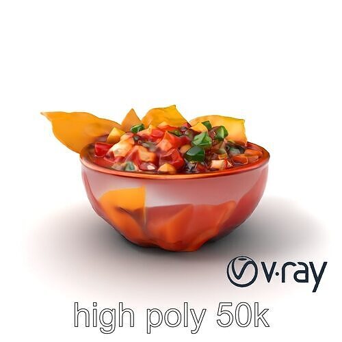 Authentic Mexican Salsa Bowl Appetizer model pack Low-poly 3D model 3