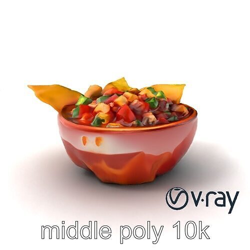 Authentic Mexican Salsa Bowl Appetizer model pack Low-poly 3D model