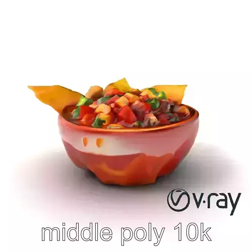 Authentic Mexican Salsa Bowl Appetizer model pack Low-poly 3D model