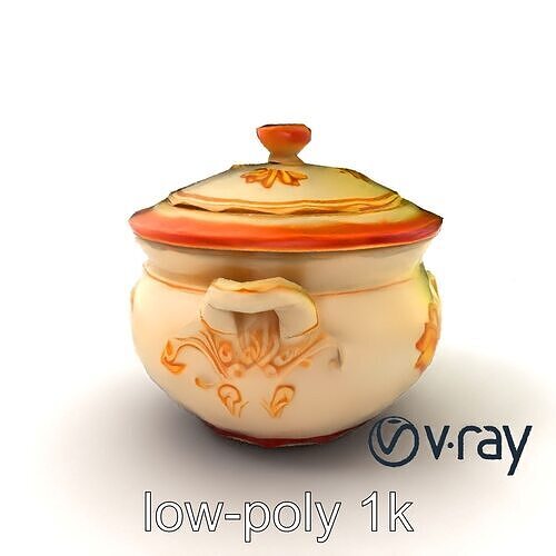 Renaissance Veal Osso Buco Pot model pack Low-poly 3D model 5