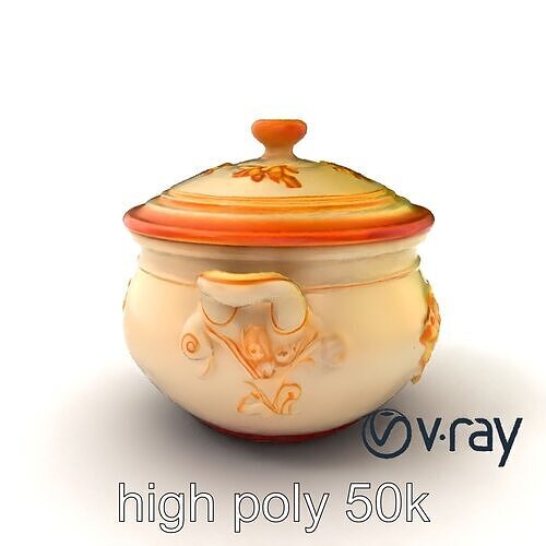 Renaissance Veal Osso Buco Pot model pack Low-poly 3D model 2