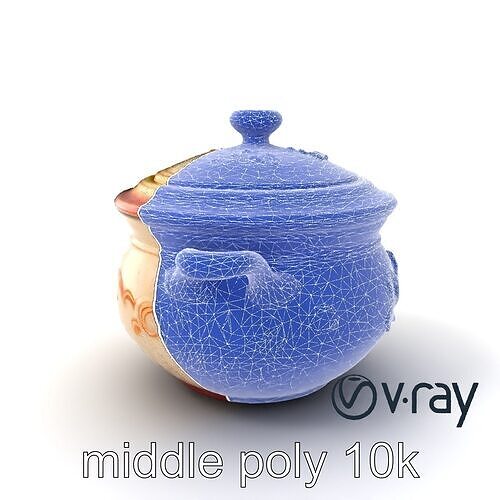 Renaissance Veal Osso Buco Pot model pack Low-poly 3D model 6