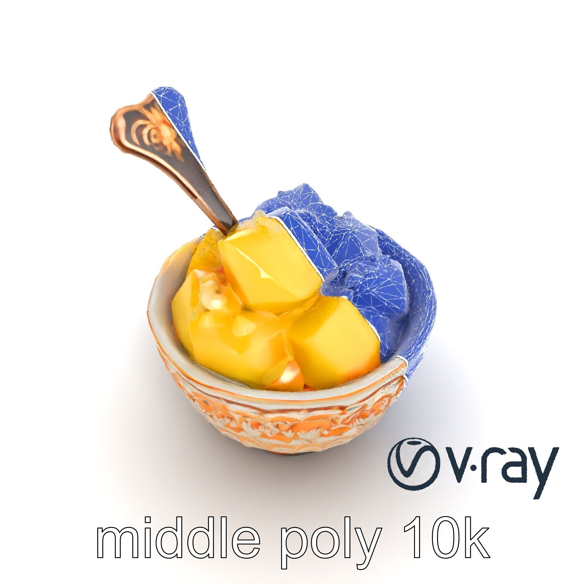 Caribbean Ornate Fruit Bowl with Sorbet model pack Low-poly 3D model_20