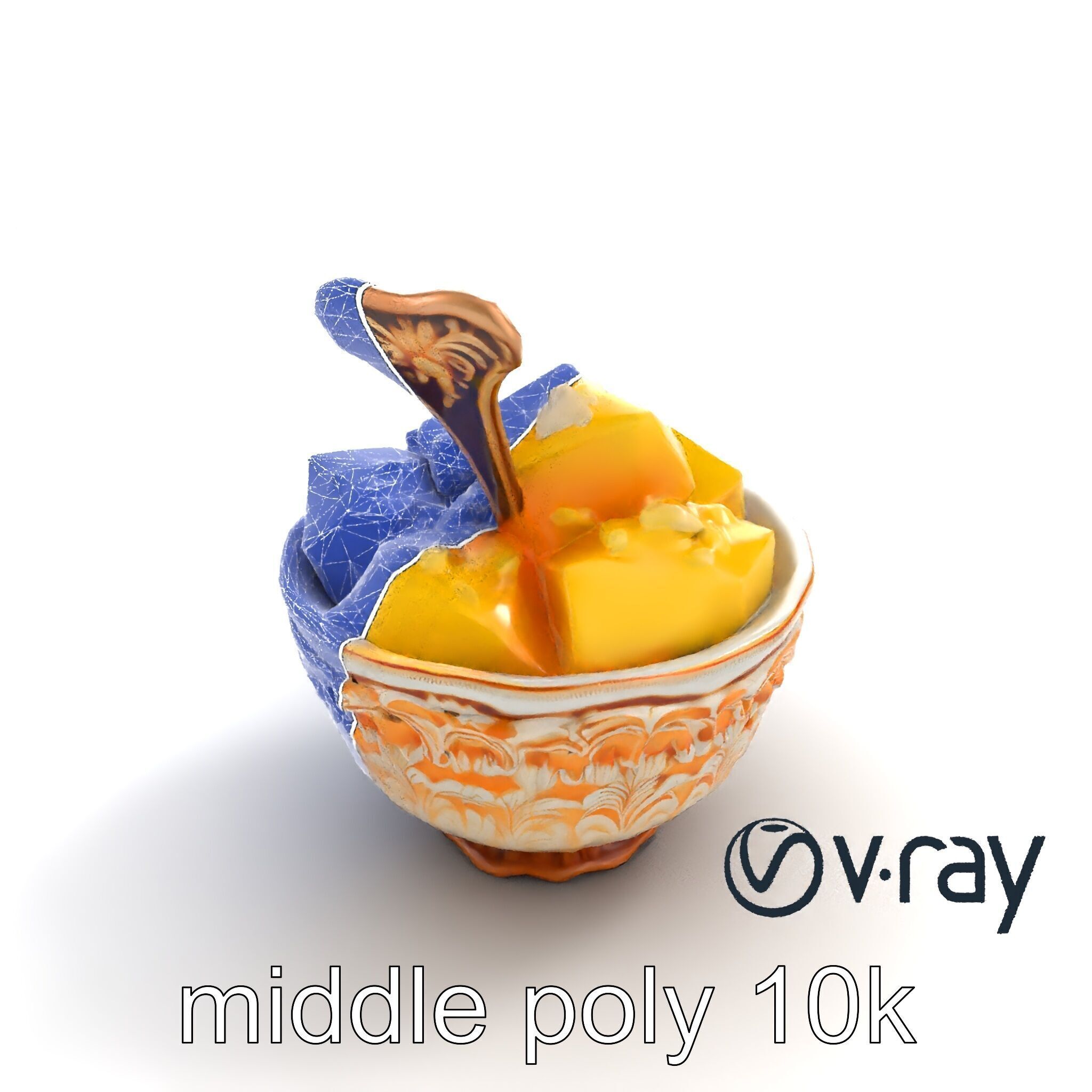 Caribbean Ornate Fruit Bowl with Sorbet model pack Low-poly 3D model_11