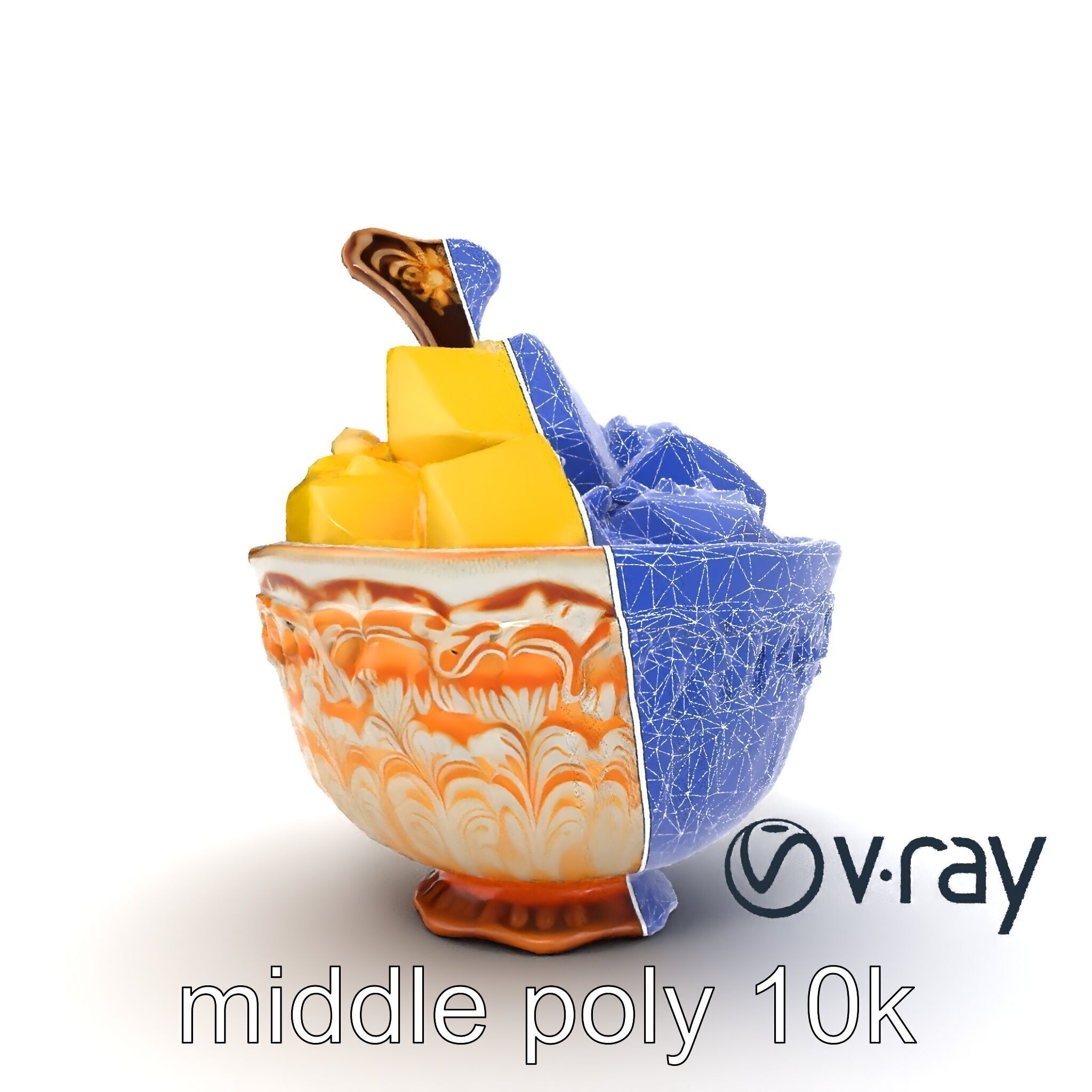 Caribbean Ornate Fruit Bowl with Sorbet model pack Low-poly 3D model_25