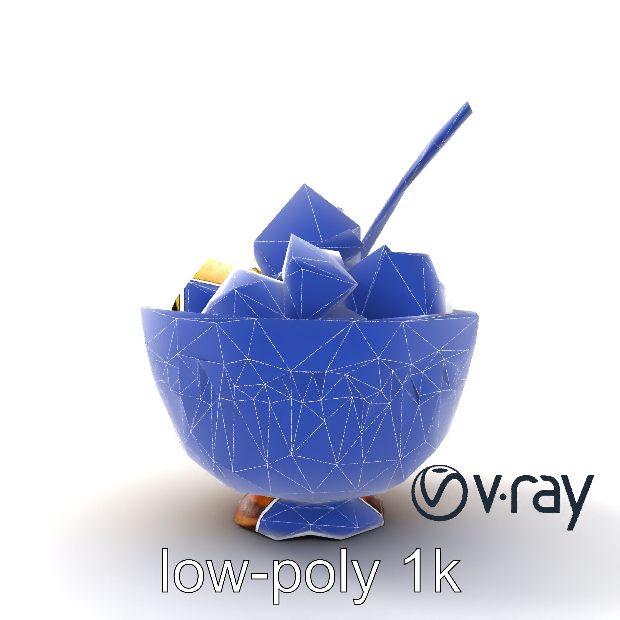 Caribbean Ornate Fruit Bowl with Sorbet model pack Low-poly 3D model_15