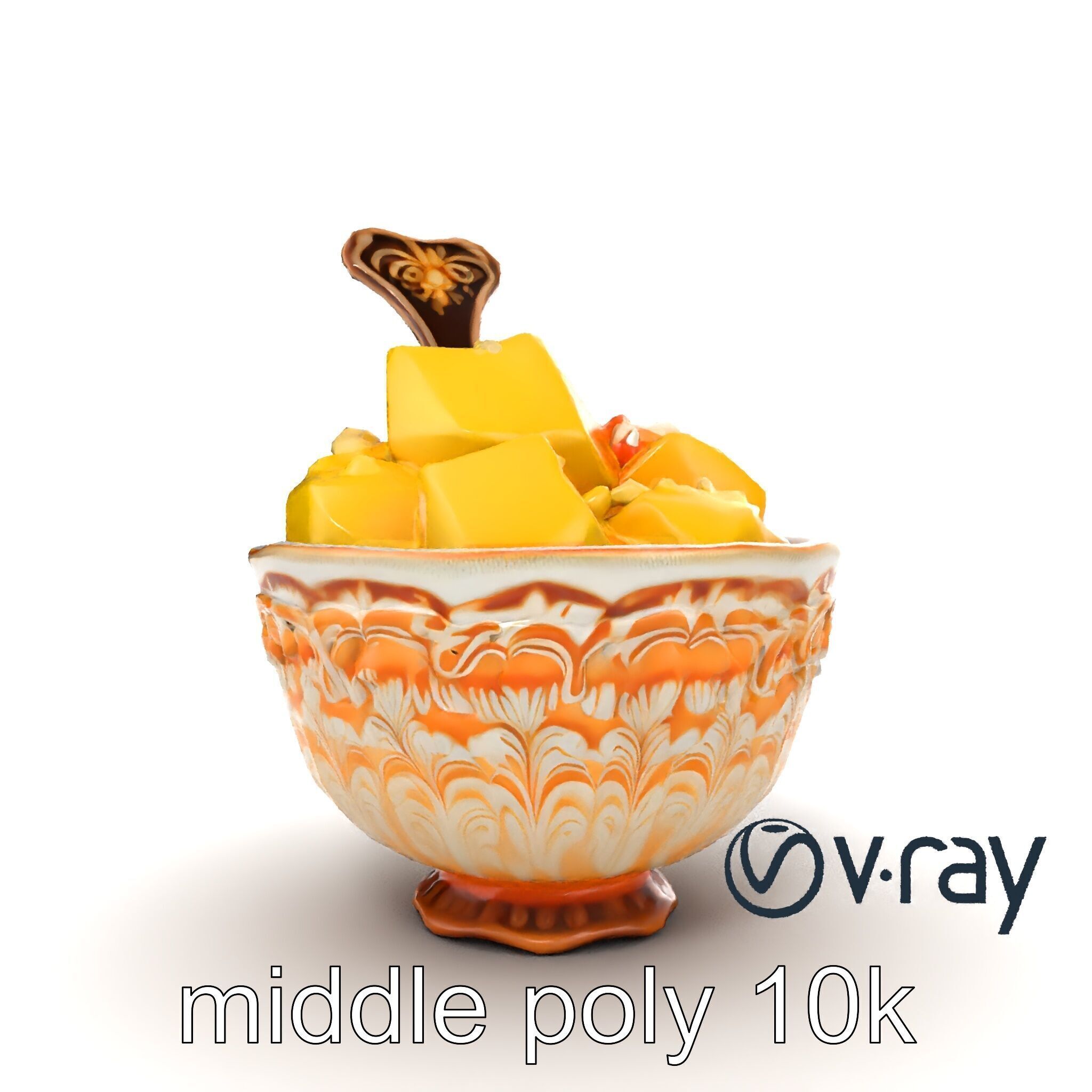 Caribbean Ornate Fruit Bowl with Sorbet model pack Low-poly 3D model_16