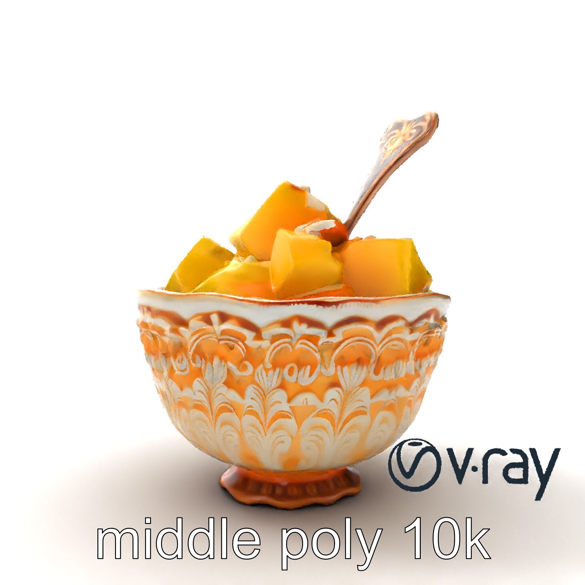 Caribbean Ornate Fruit Bowl with Sorbet model pack Low-poly 3D model_29