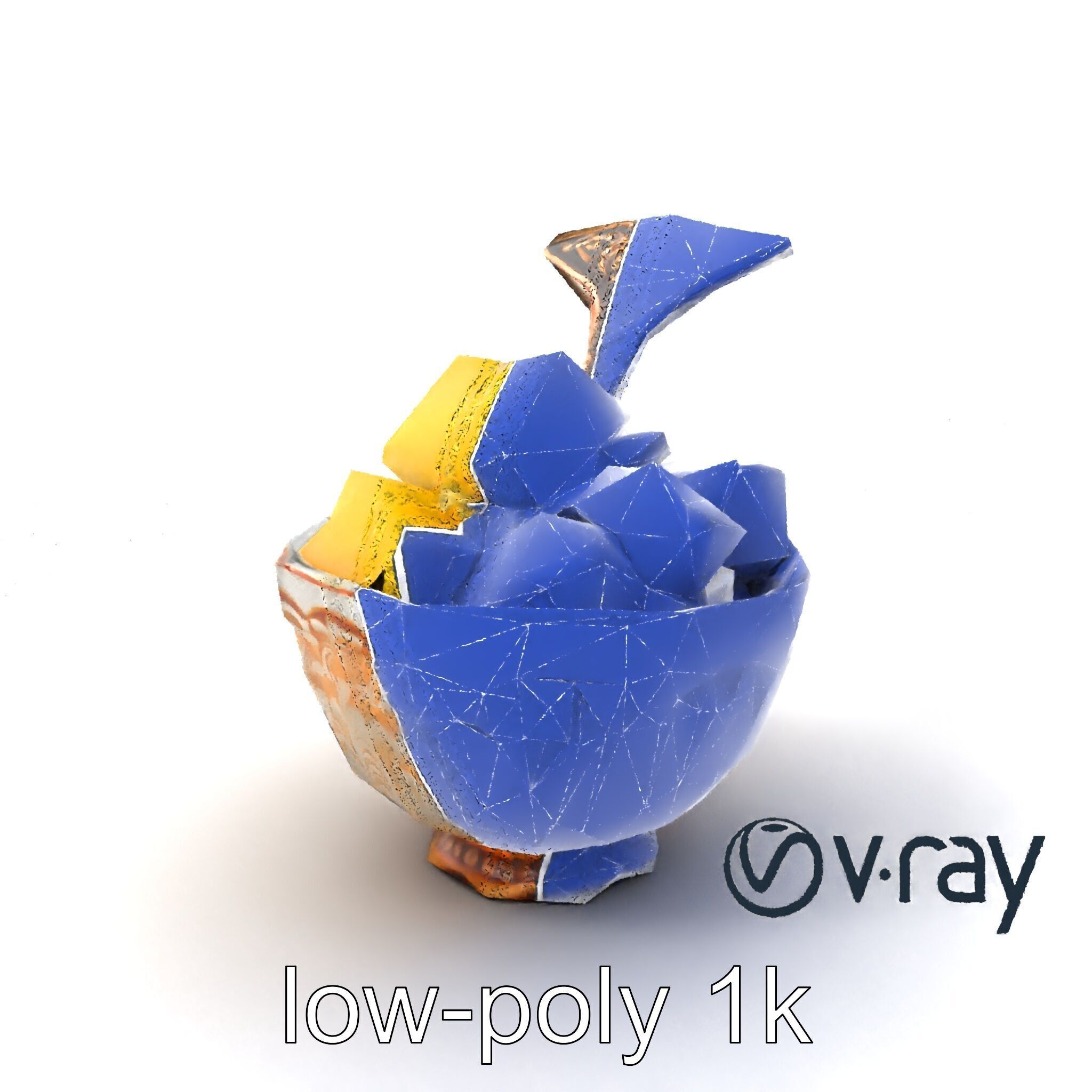 Caribbean Ornate Fruit Bowl with Sorbet model pack Low-poly 3D model_7