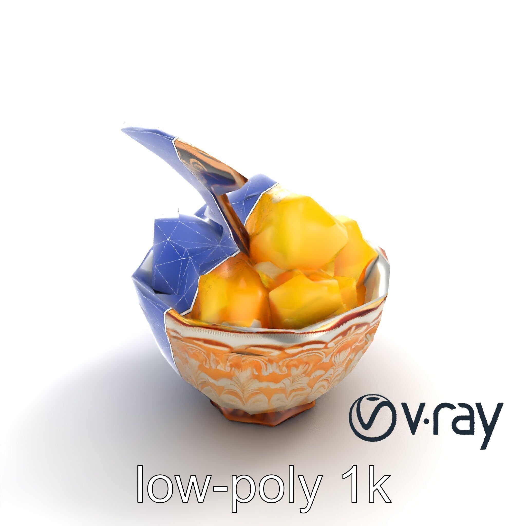 Caribbean Ornate Fruit Bowl with Sorbet model pack Low-poly 3D model_23