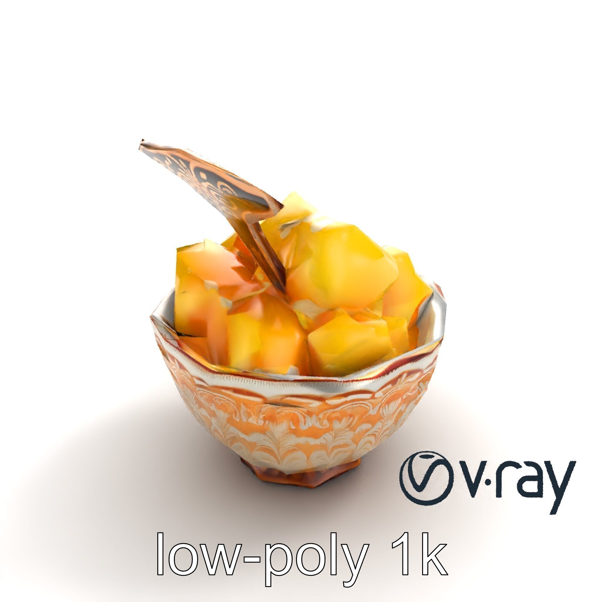 Caribbean Ornate Fruit Bowl with Sorbet model pack Low-poly 3D model_9