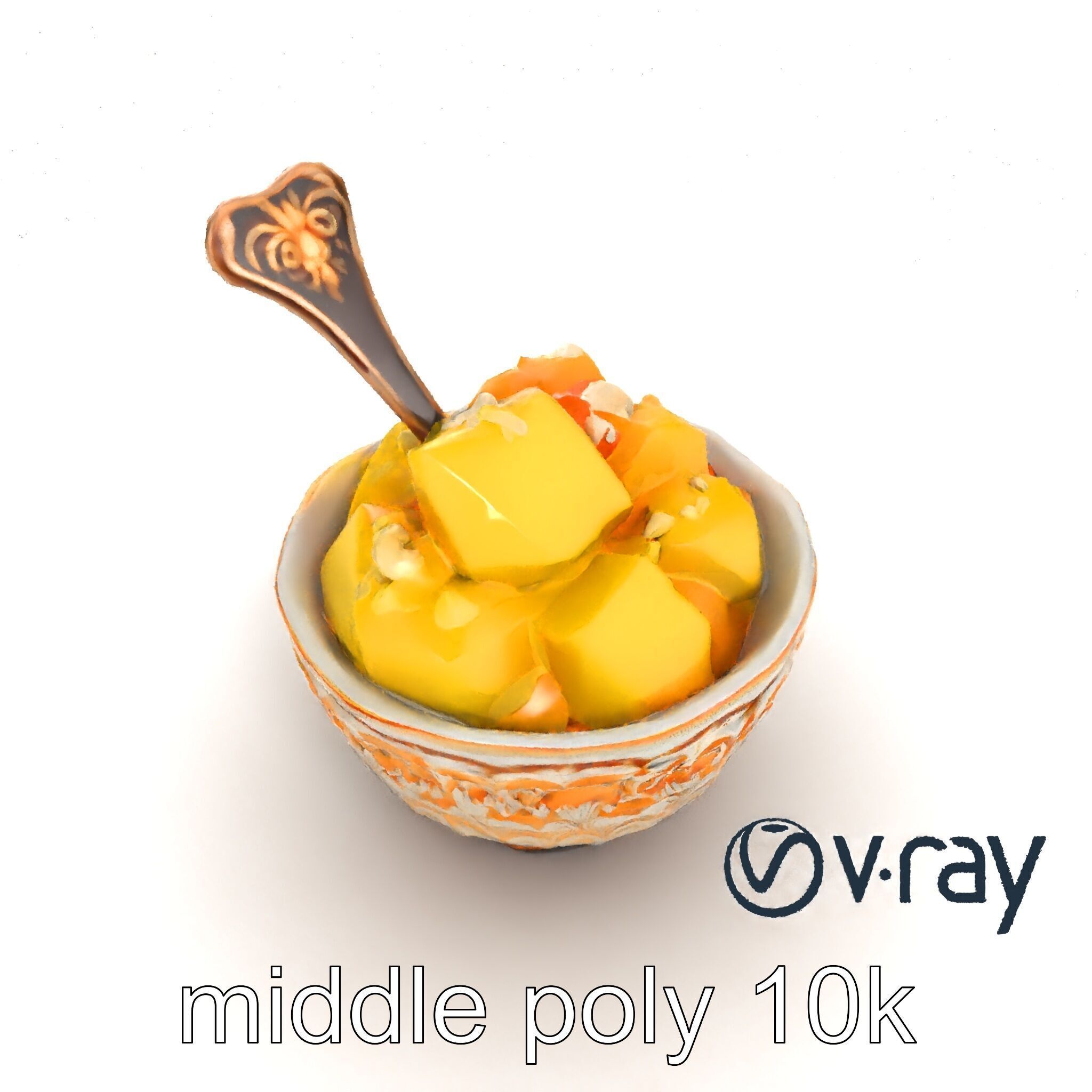 Caribbean Ornate Fruit Bowl with Sorbet model pack Low-poly 3D model_13