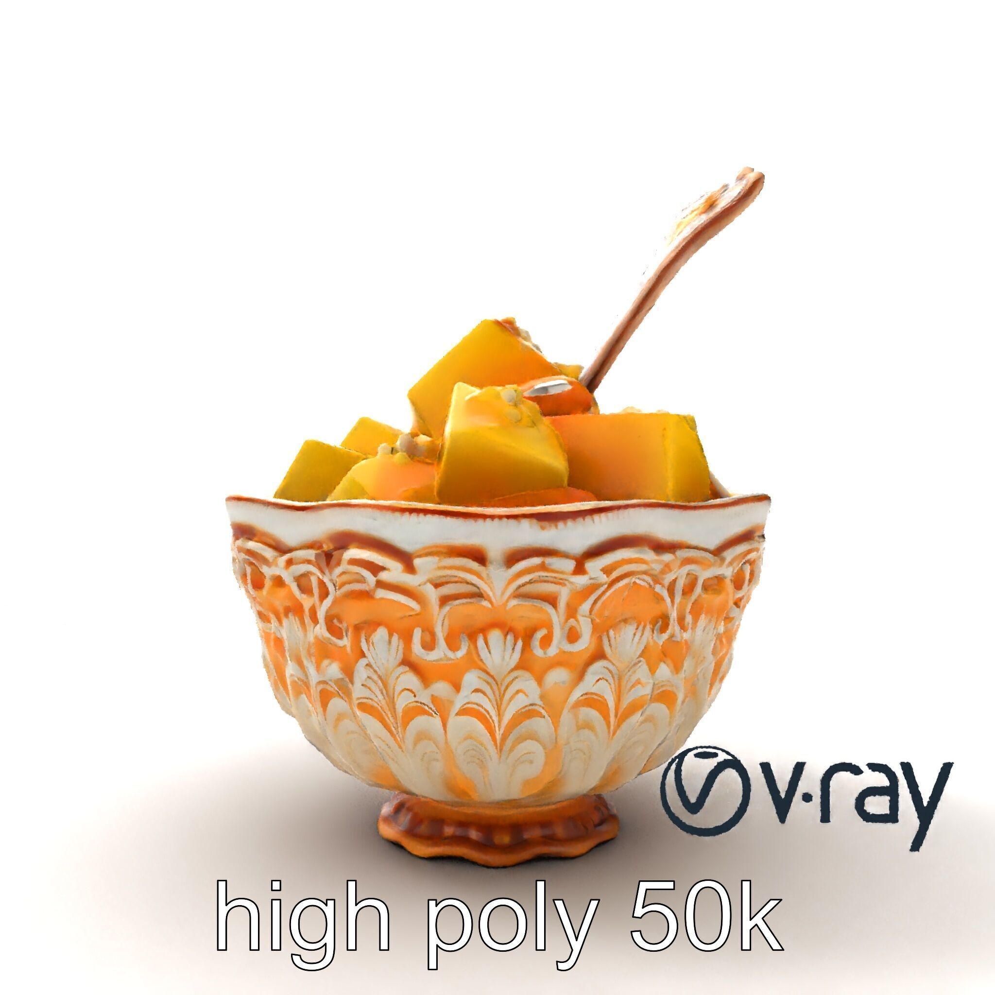 Caribbean Ornate Fruit Bowl with Sorbet model pack Low-poly 3D model_26