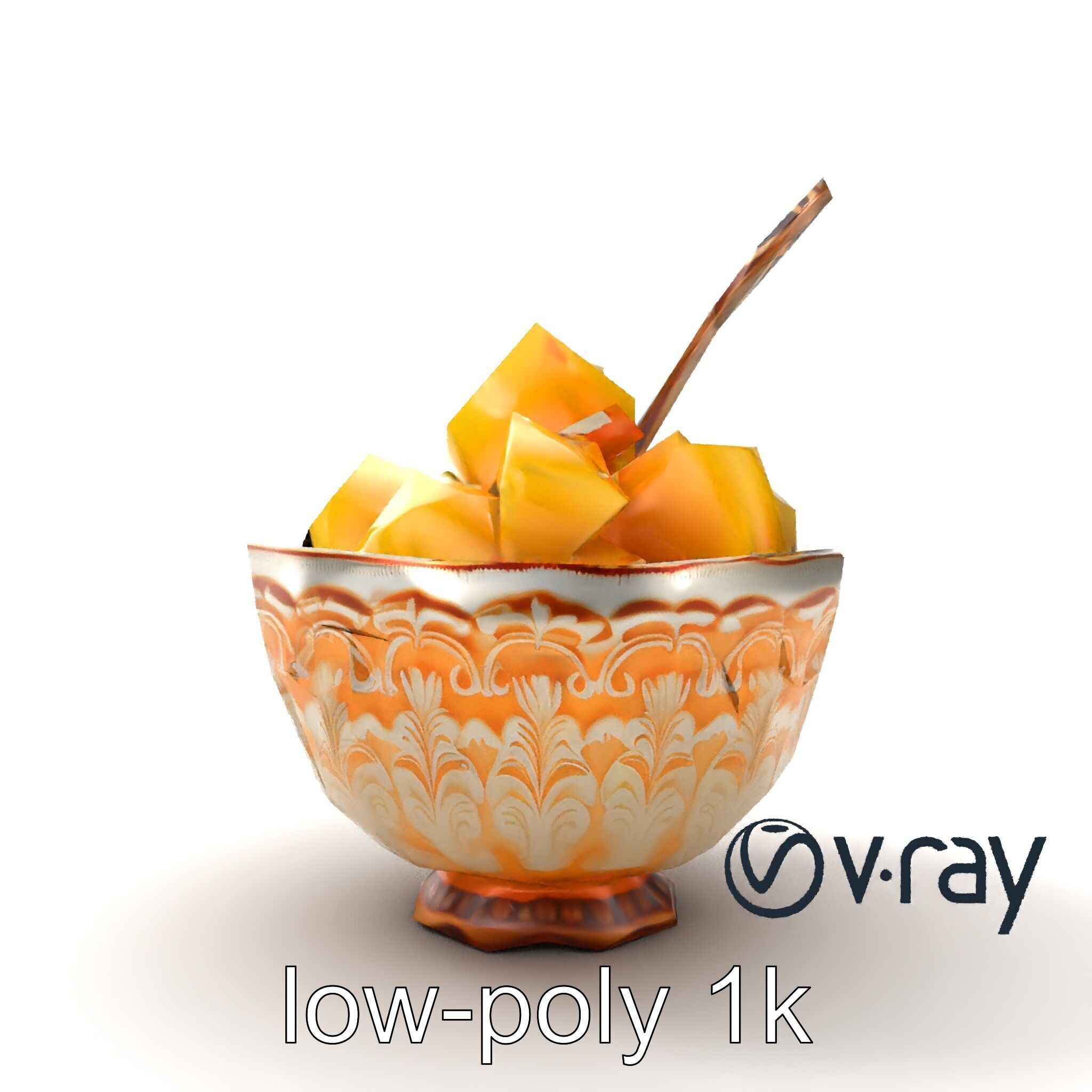 Caribbean Ornate Fruit Bowl with Sorbet model pack Low-poly 3D model_14