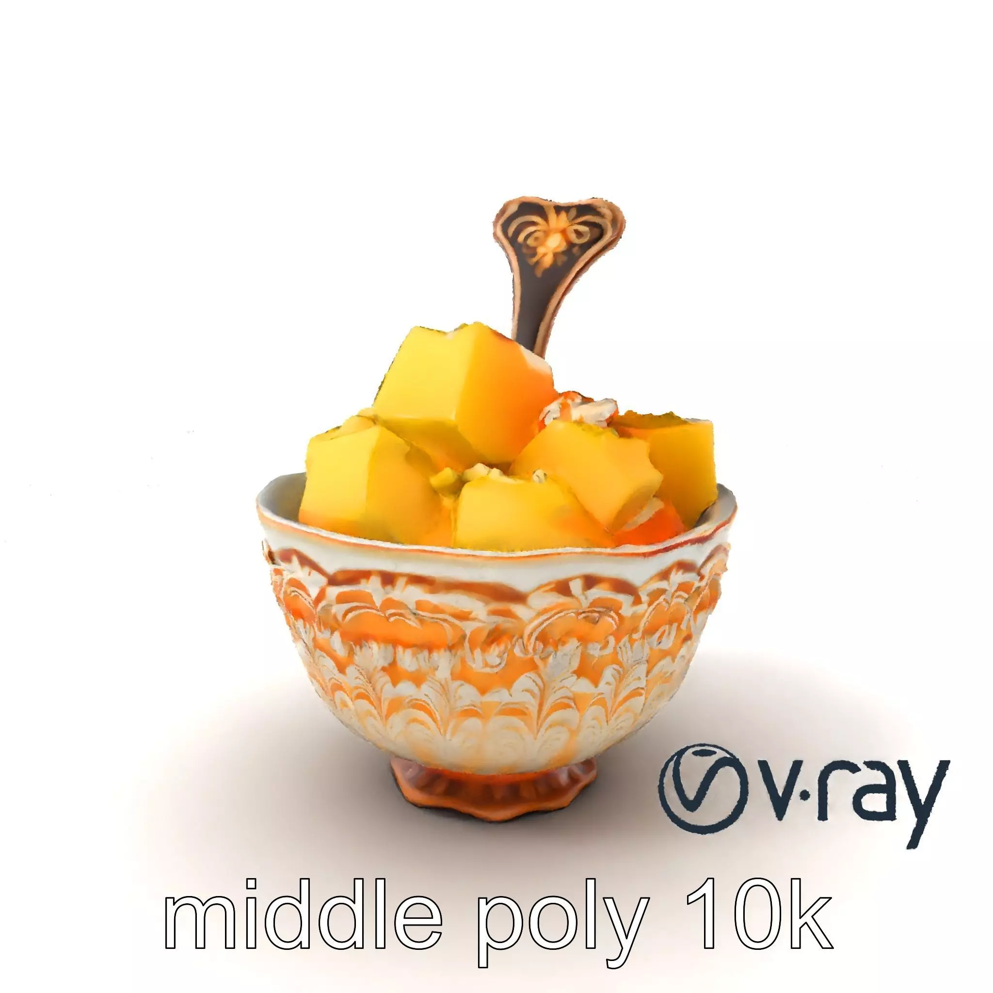 Caribbean Ornate Fruit Bowl with Sorbet model pack Low-poly 3D model_0