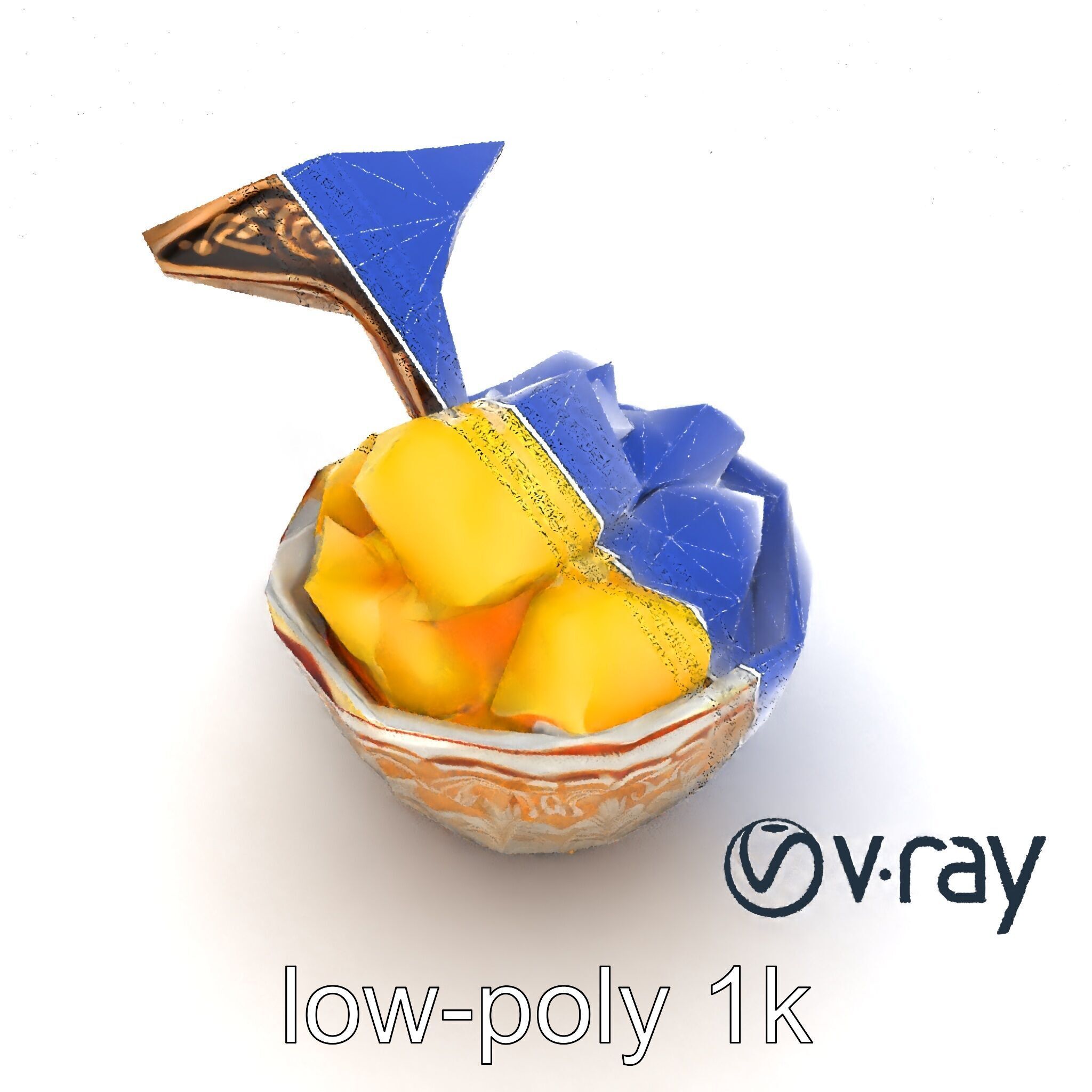 Caribbean Ornate Fruit Bowl with Sorbet model pack Low-poly 3D model_24