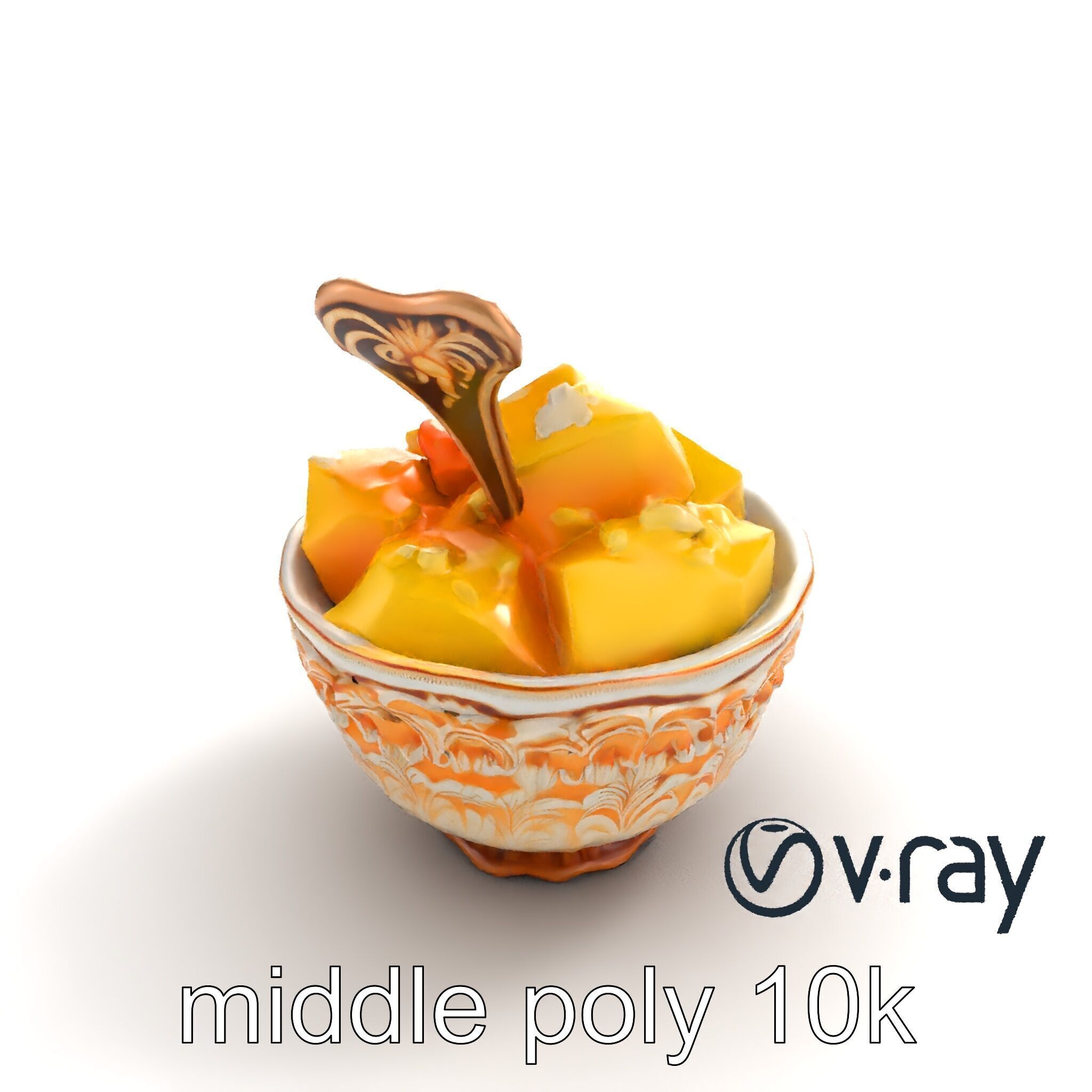 Caribbean Ornate Fruit Bowl with Sorbet model pack Low-poly 3D model_8