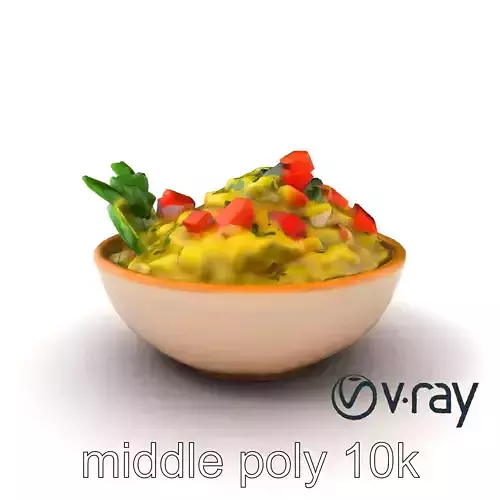 Guacamole Bowl Traditional Design 3D Model Pack Low-poly 3D model