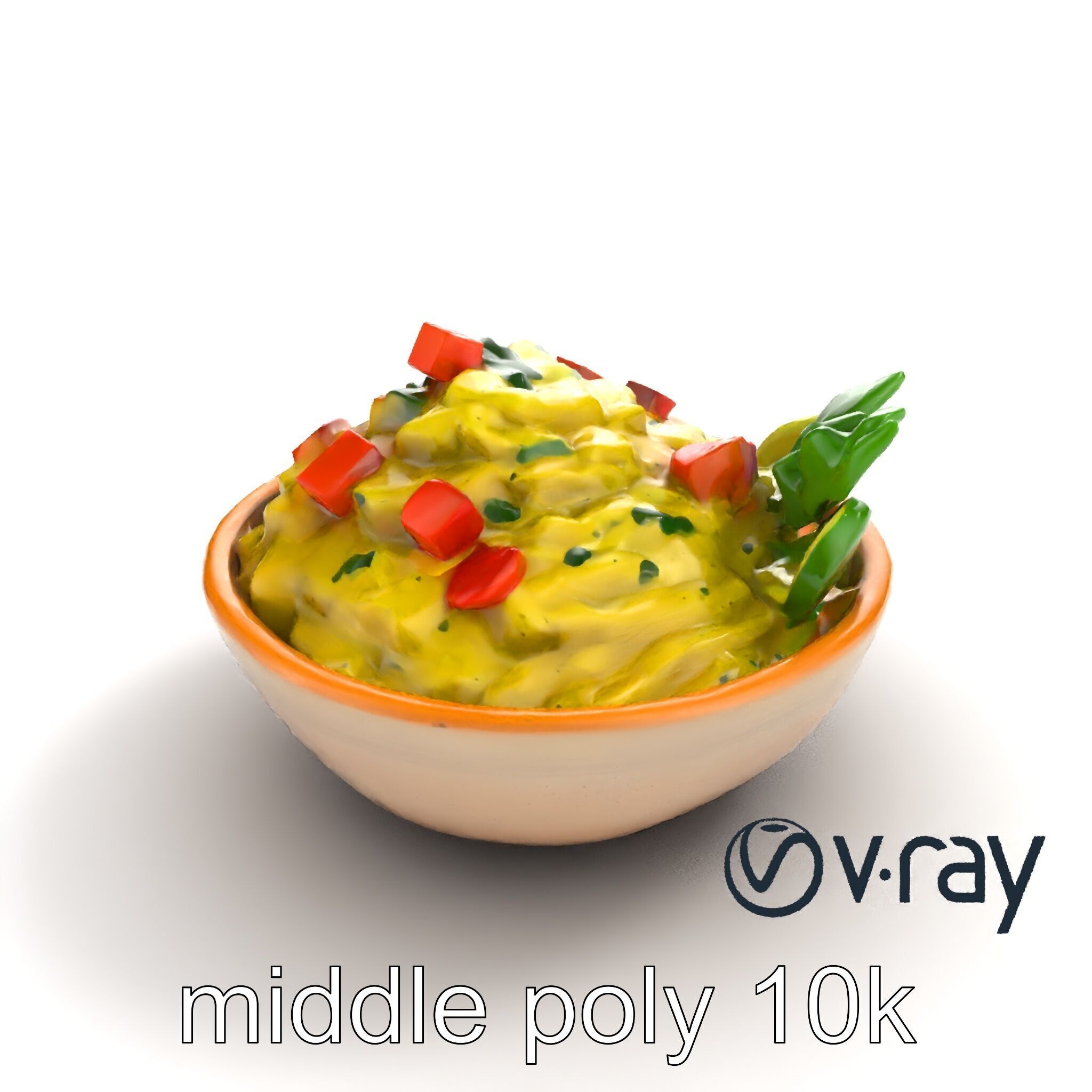 Guacamole Bowl Traditional Design 3D Model Pack Low-poly 3D model_7
