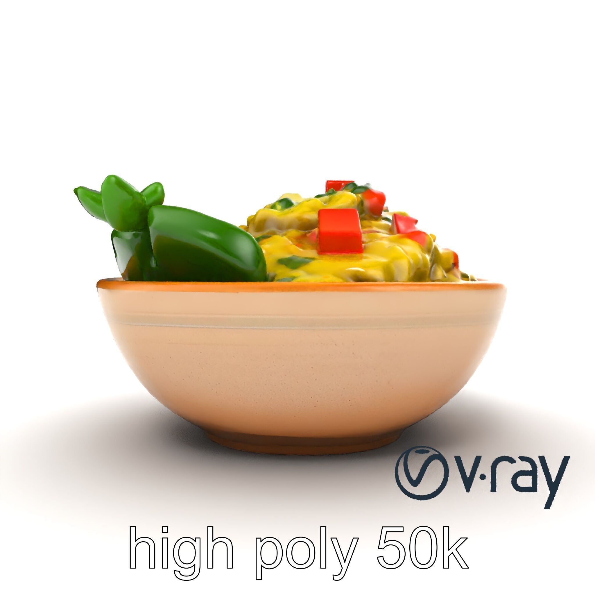 Guacamole Bowl Traditional Design 3D Model Pack Low-poly 3D model_13