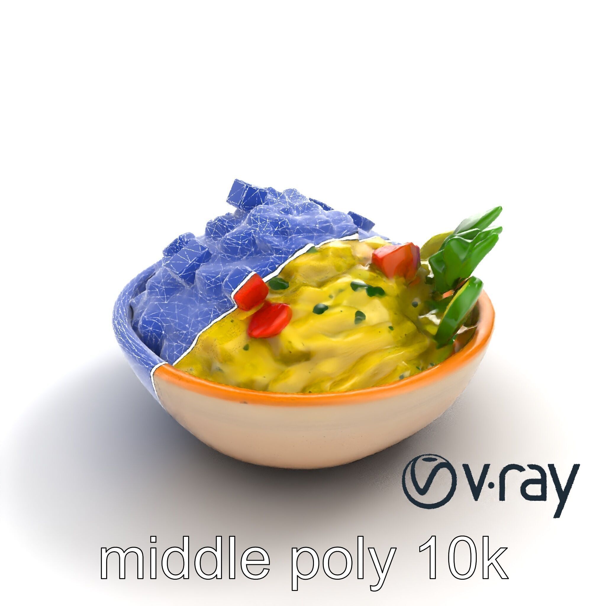 Guacamole Bowl Traditional Design 3D Model Pack Low-poly 3D model_10