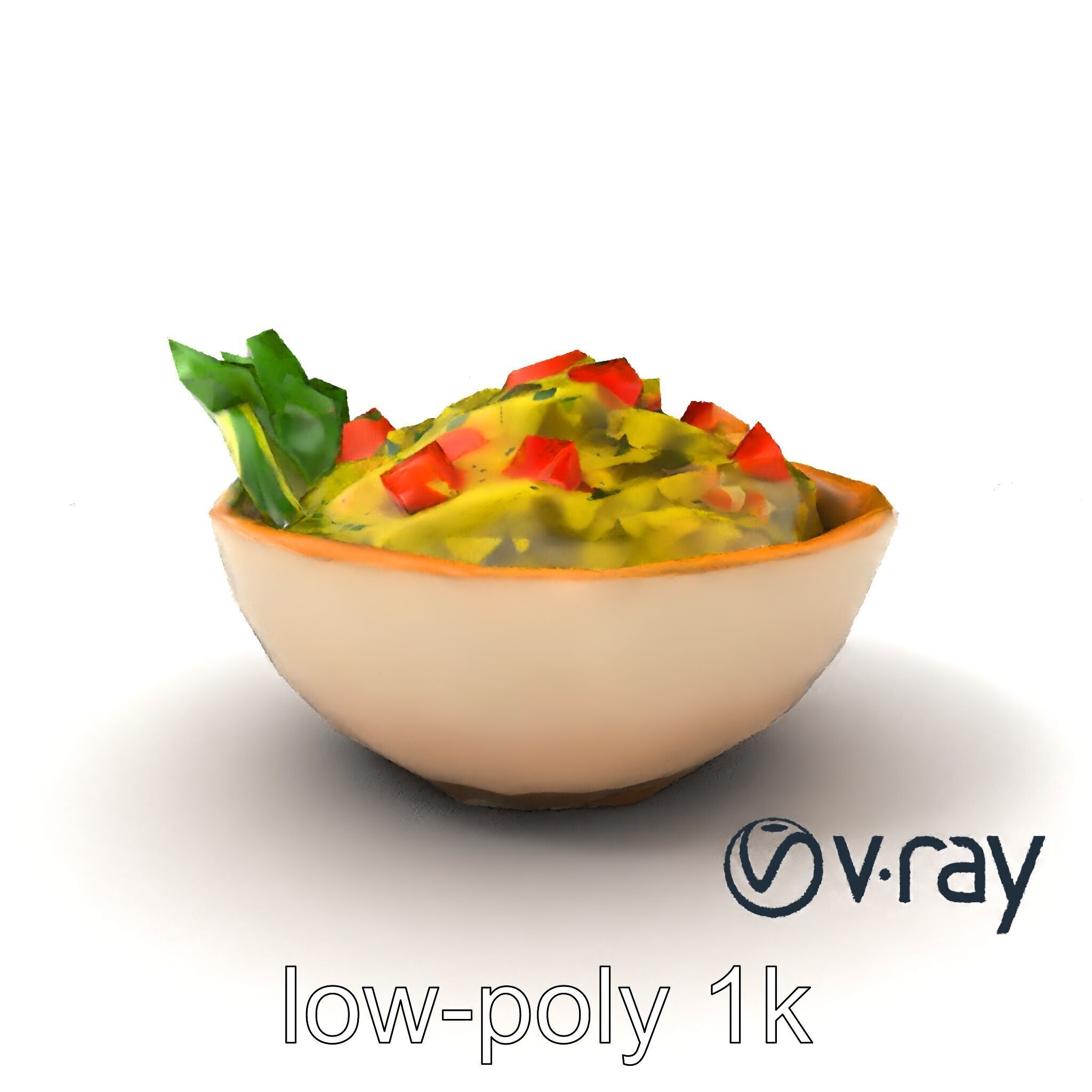Guacamole Bowl Traditional Design 3D Model Pack Low-poly 3D model_4