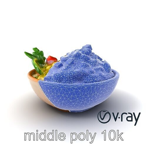Guacamole Bowl Traditional Design 3D Model Pack Low-poly 3D model 6