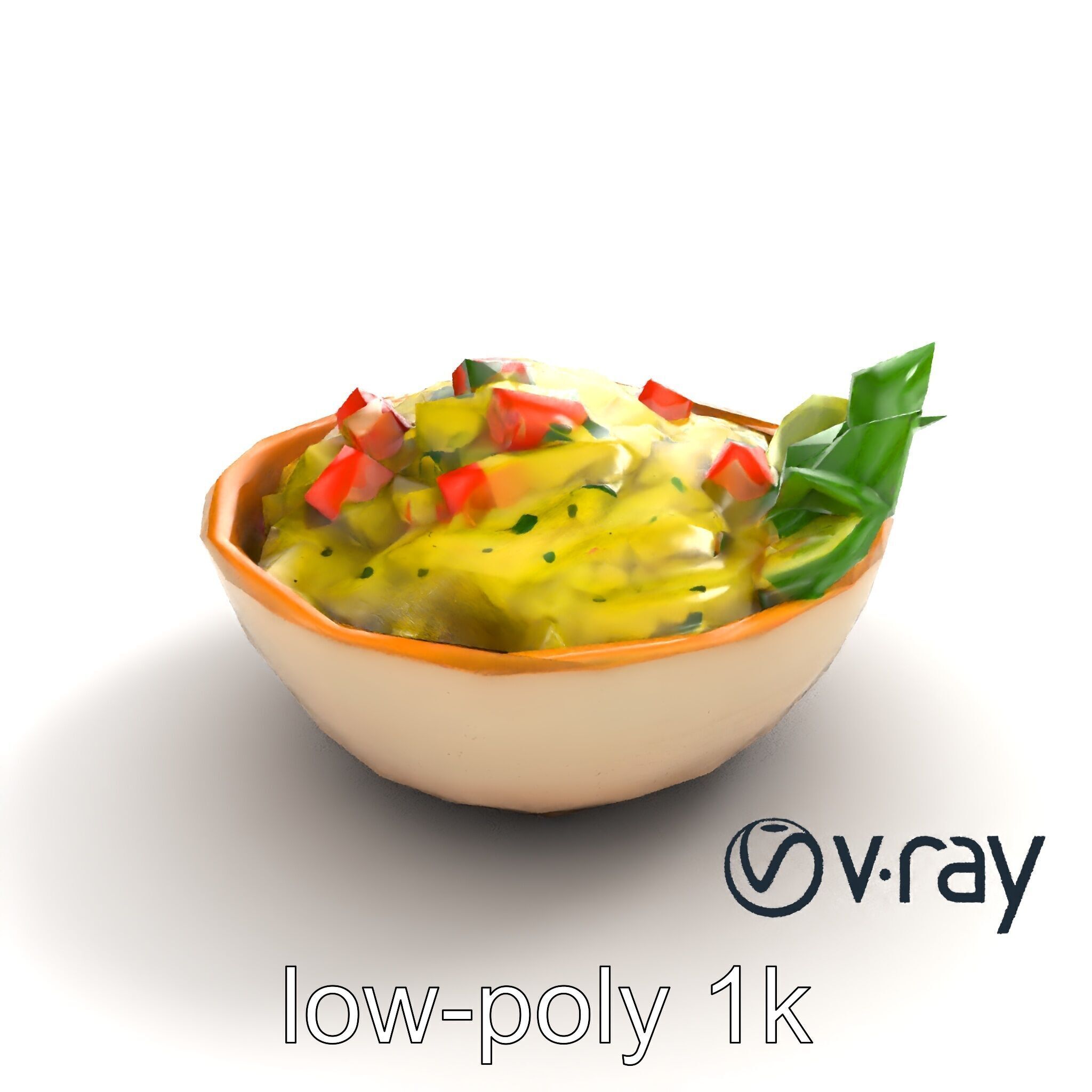 Guacamole Bowl Traditional Design 3D Model Pack Low-poly 3D model_8