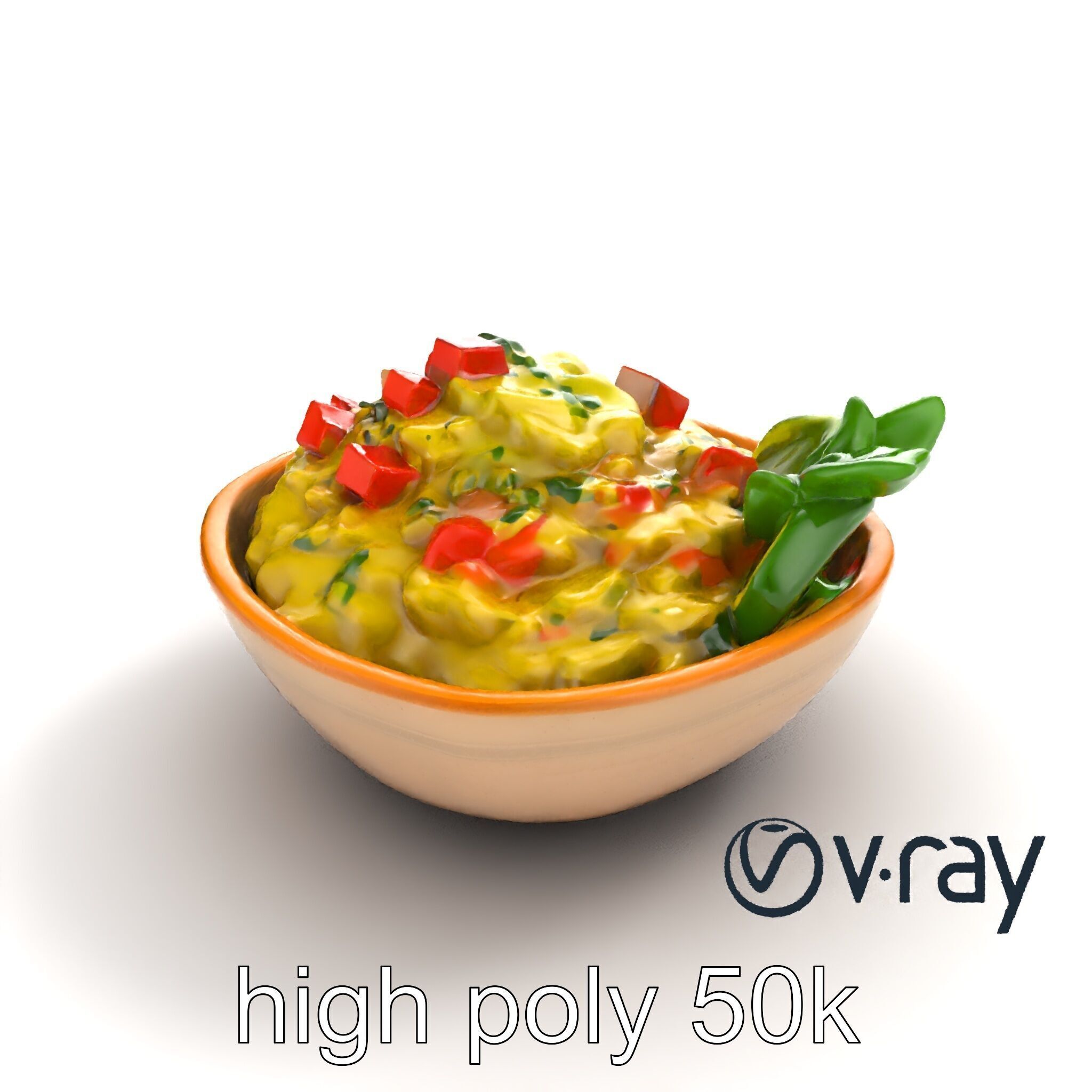 Guacamole Bowl Traditional Design 3D Model Pack Low-poly 3D model_9