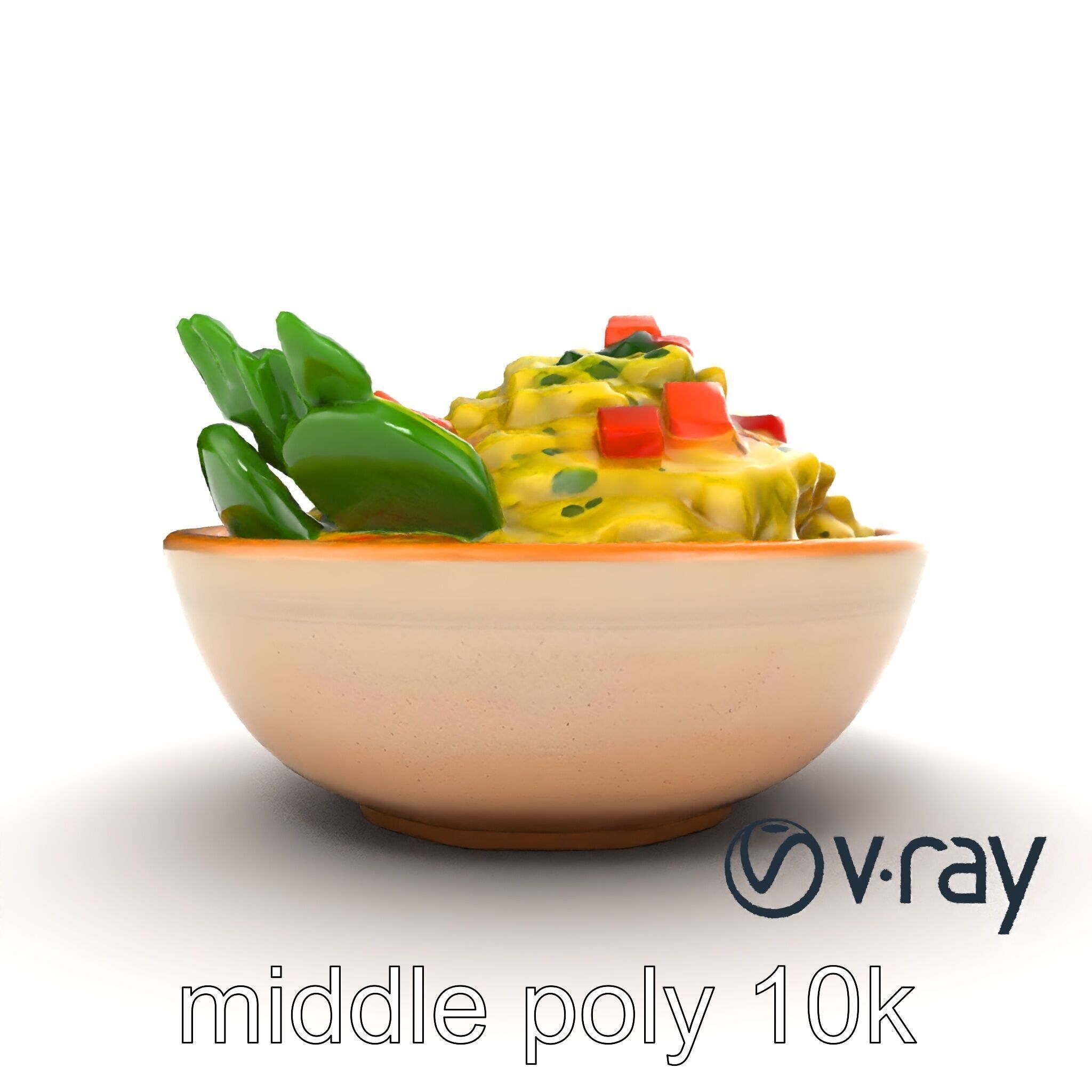 Guacamole Bowl Traditional Design 3D Model Pack Low-poly 3D model_16