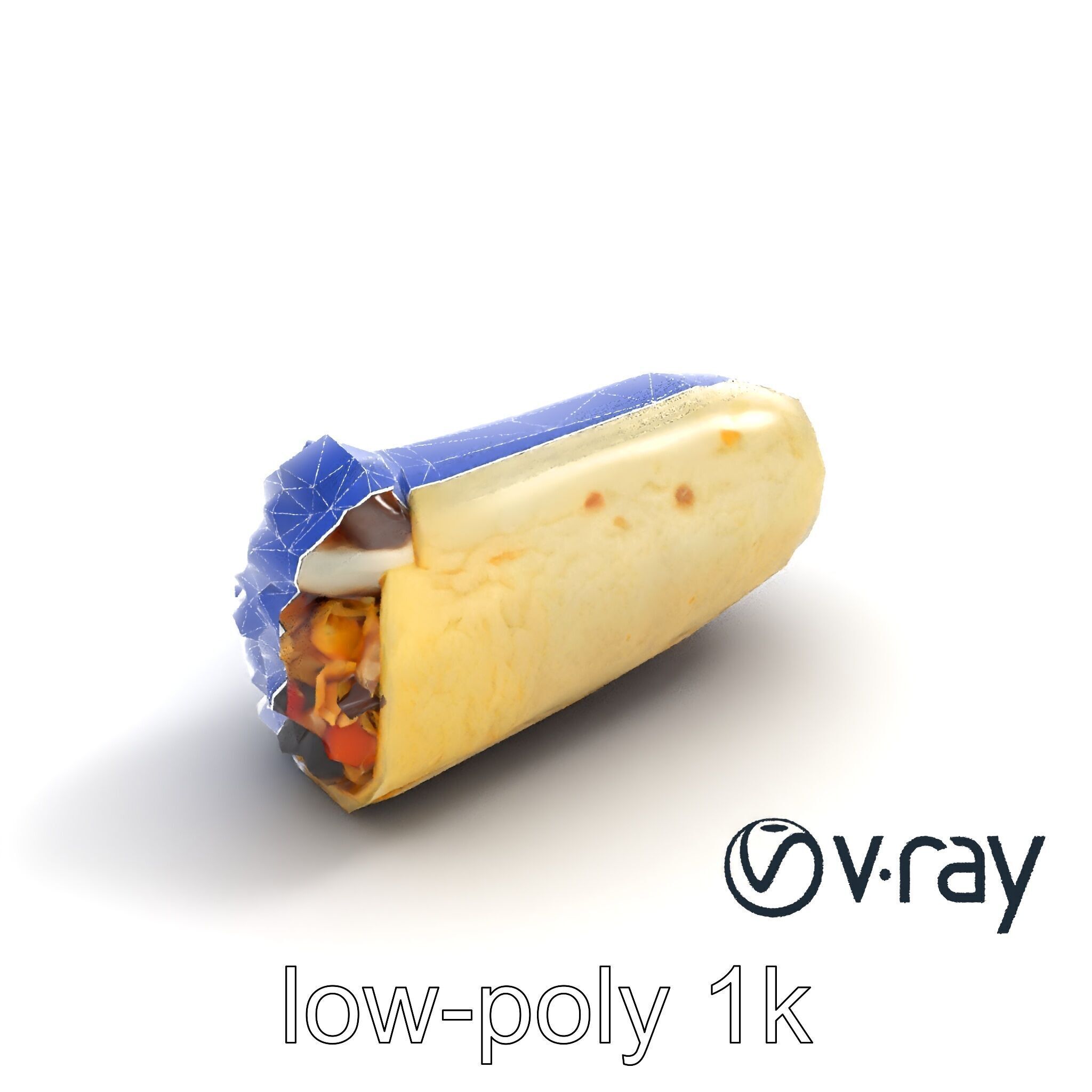 Chunky Burrito Mexican Delight model pack Low-poly 3D model_11
