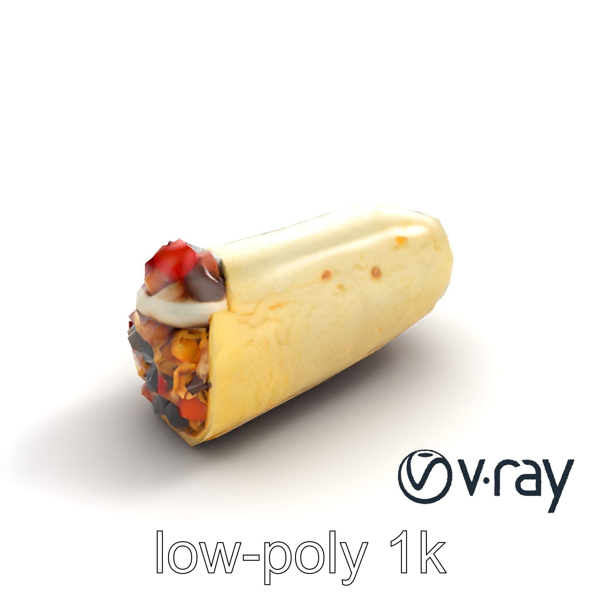 Chunky Burrito Mexican Delight model pack Low-poly 3D model_9