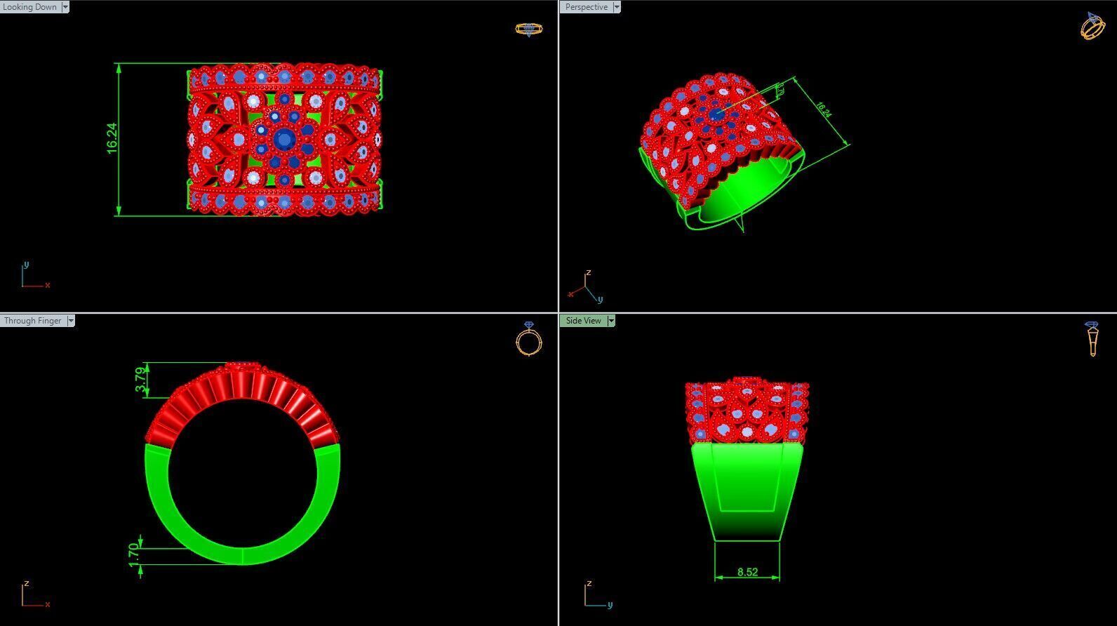 Flower Ring 3D print model_6